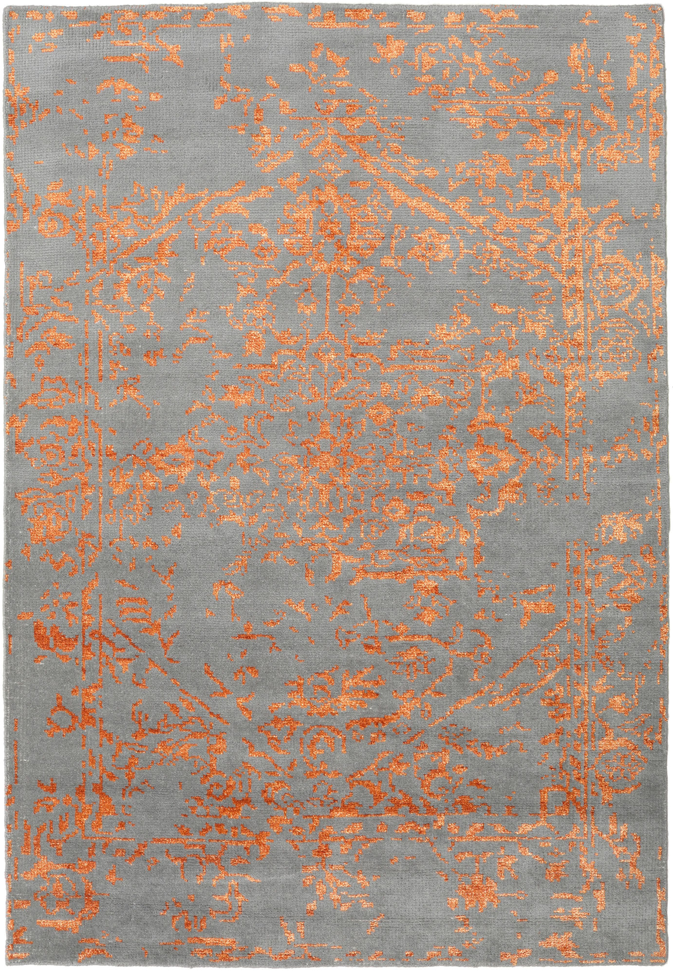 Orient Express Teppich – Grau / Orange 160×230