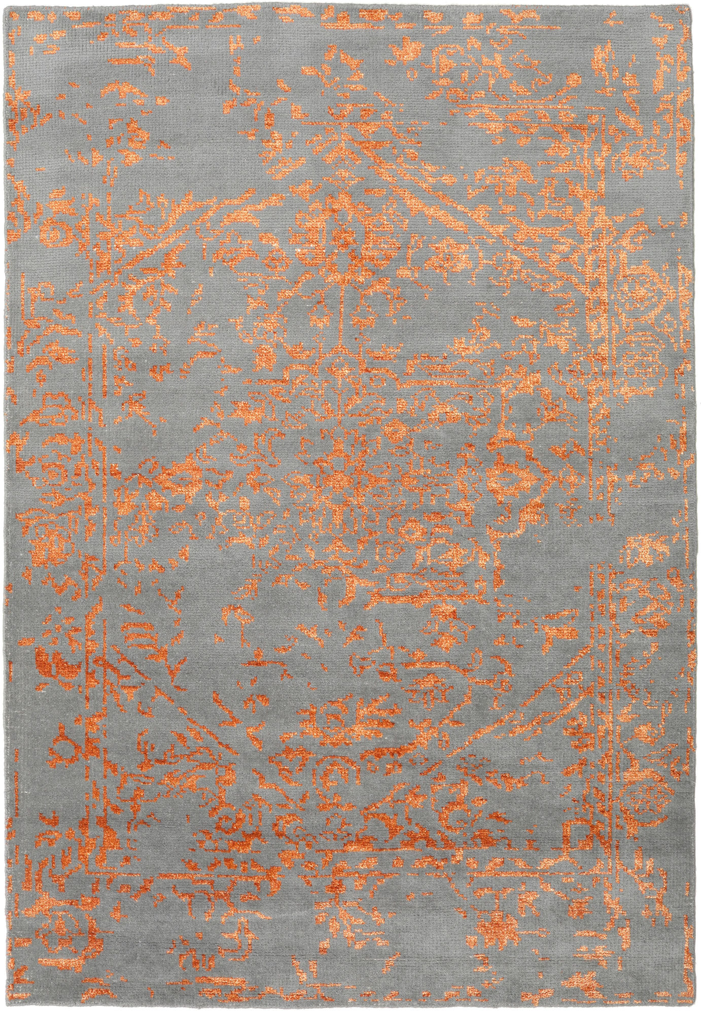  RUGMRZ Teppiche, Dämm- & Schutzmatten 140 x 210 cm Bunter Teppich  orange Teppich Grau Wohnzimmerteppich Orange-graues Geometrisches Muster  Schmutzabweisend, Weich Und Nicht Verformbar