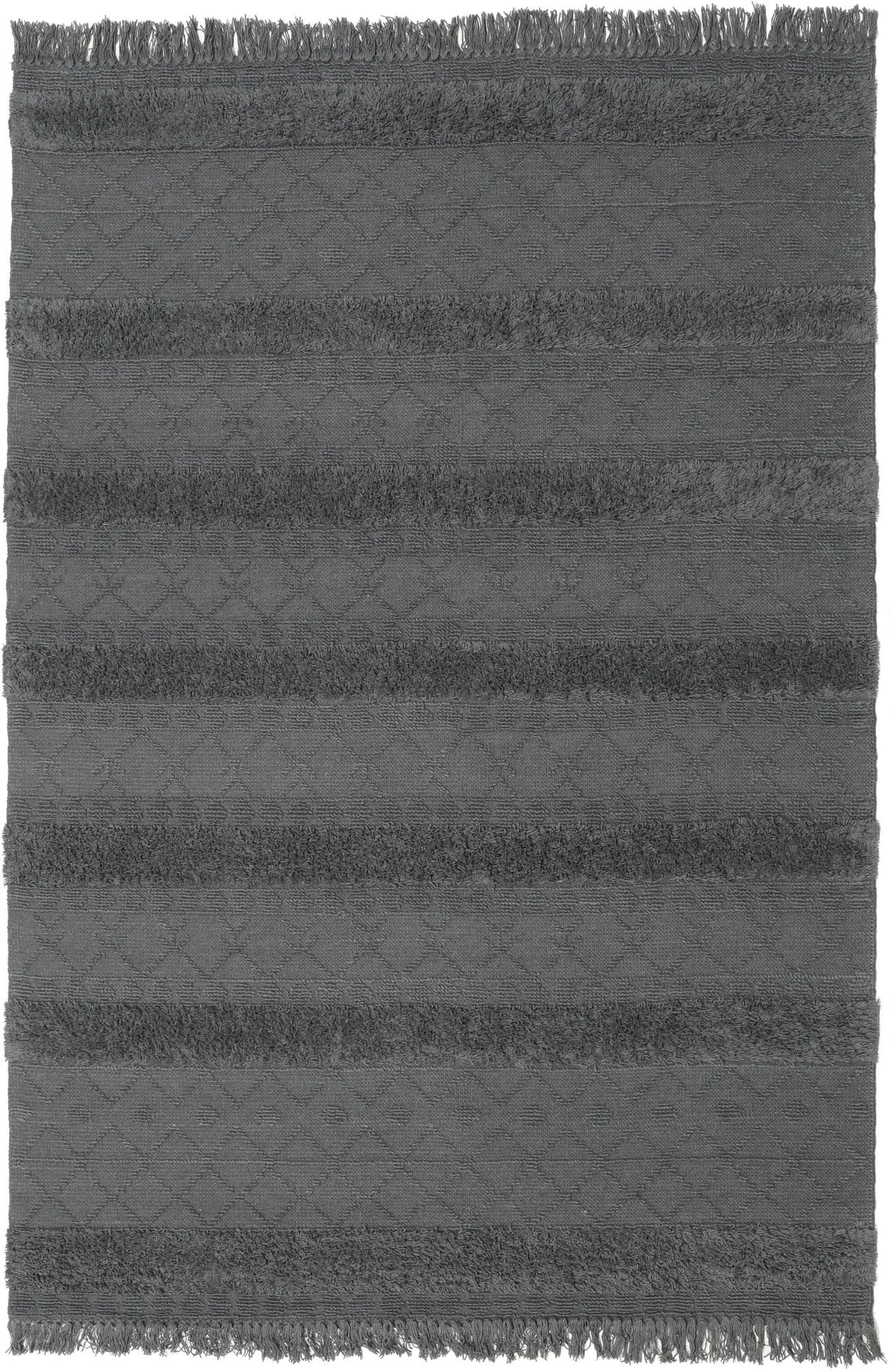 Kelim Berber Ibiza Teppich – Dunkelgrau 200×300