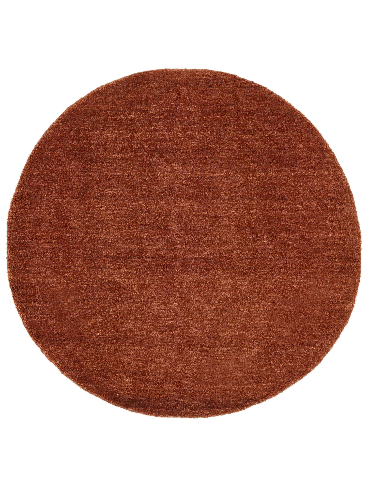 Handloom Rust Red, Round Ø 150 cm Wool Rug Rugvista