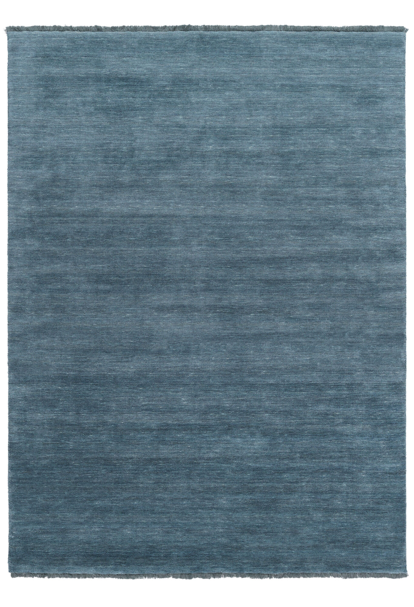 Handloom fringes Dark Teal 200 x 300 cm Wool Rug Rugvista