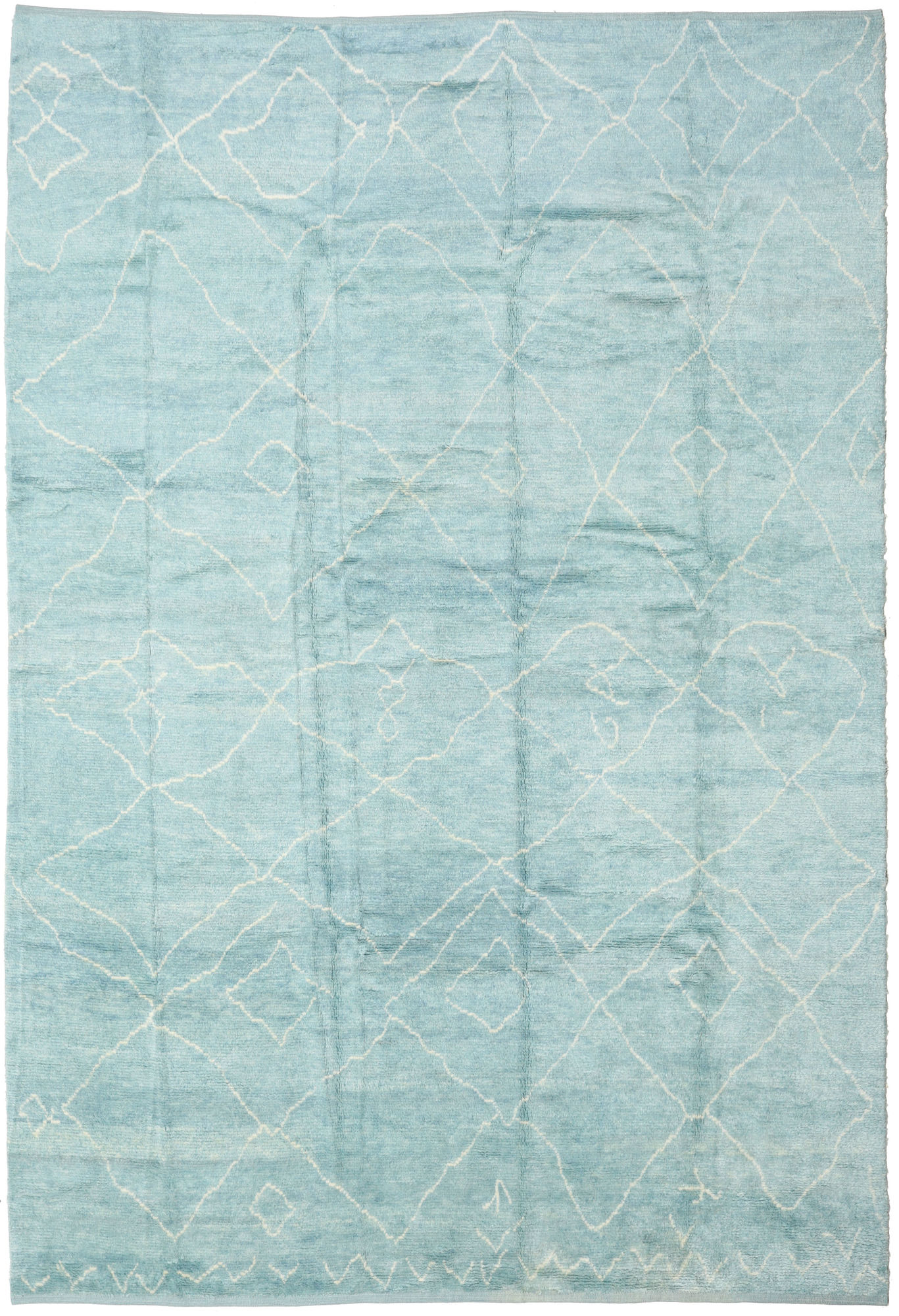 
    Handknotted Berber Shaggy - Light teal - 296 x 429 cm
  