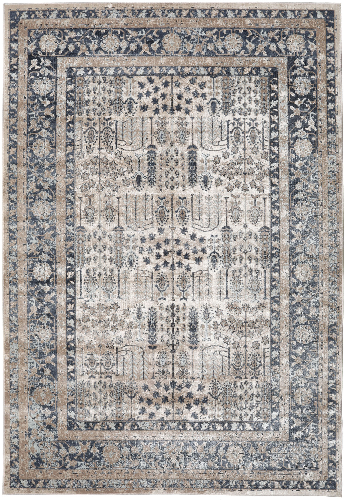 Lily - Beige / Turchese 155 x 230 cm Tappeto - Rugvista