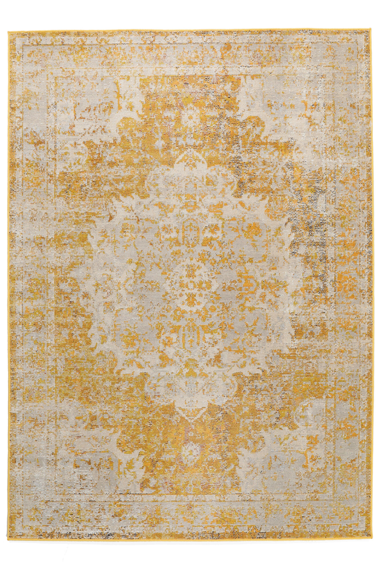Teppich Baumwolle gelb / schwarz 200 x 300 cm Streifenmuster