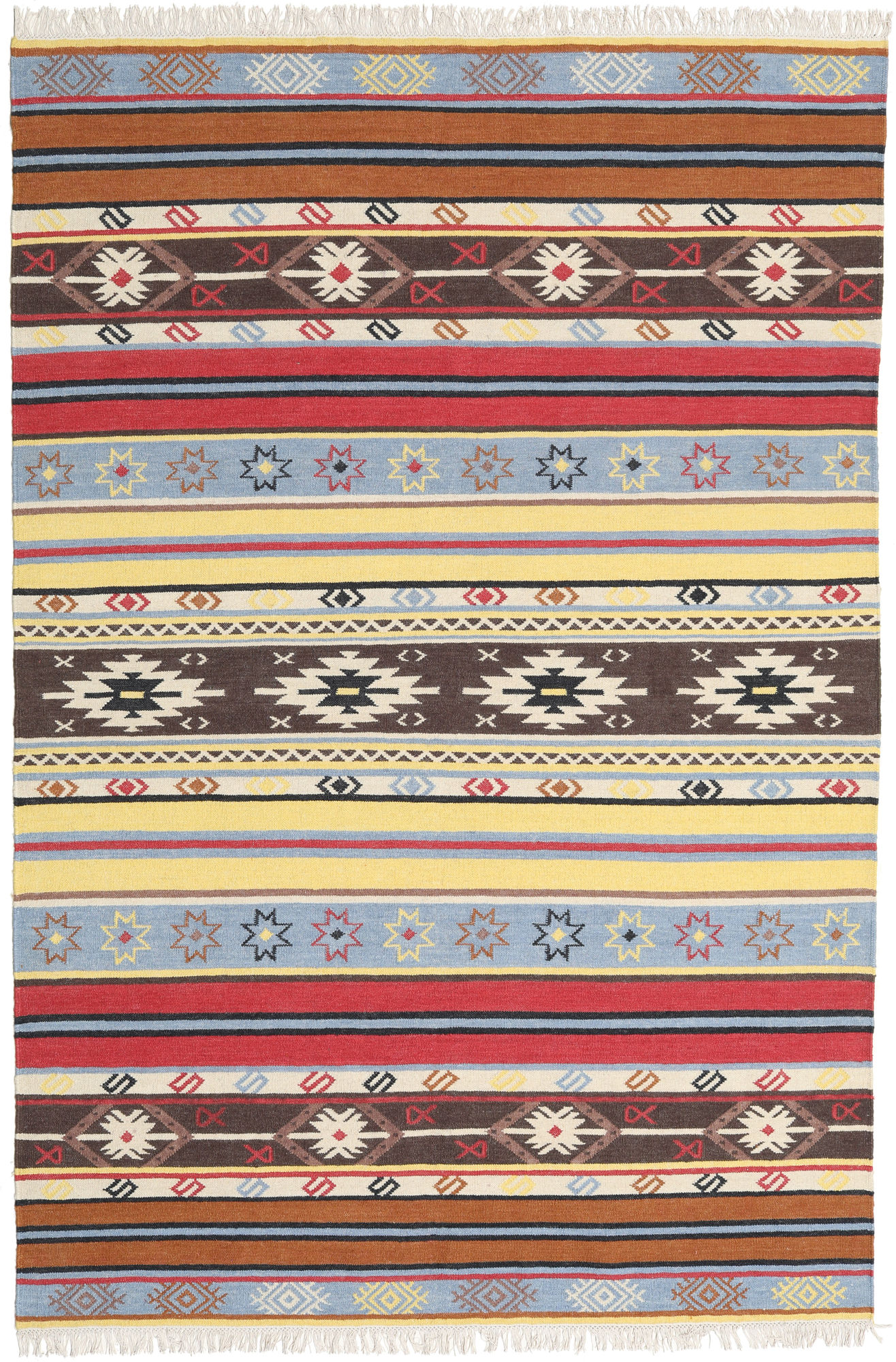 Kelim Navaja Teppich – Braun / Mehrfarbig 200×300