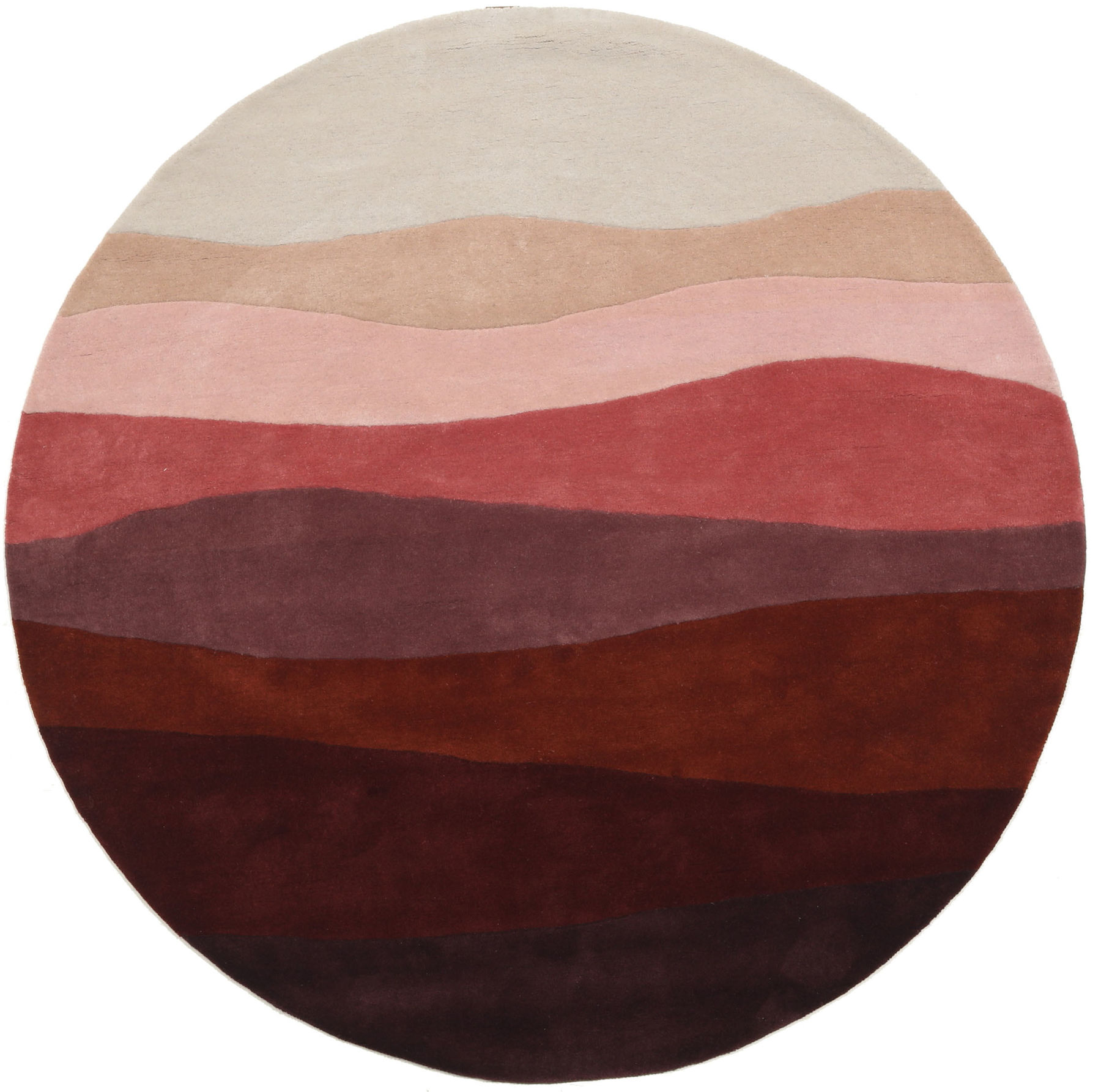 Feeling Handtufted Matta - Burgundy r&ouml;d &Oslash; 200