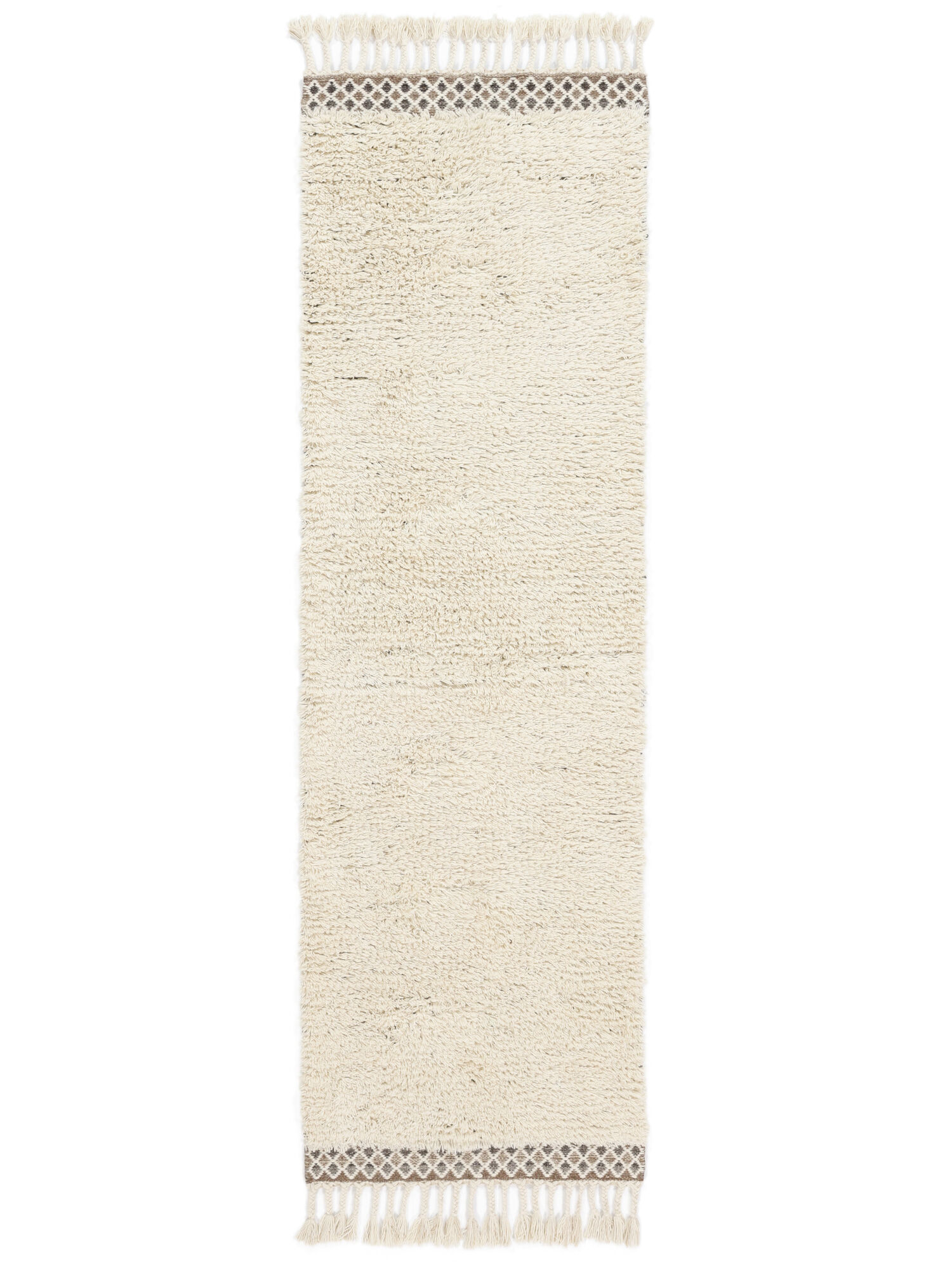 Dixon - Cremeweiß, Läufer 80 x 250 cm Wollteppich - Rugvista