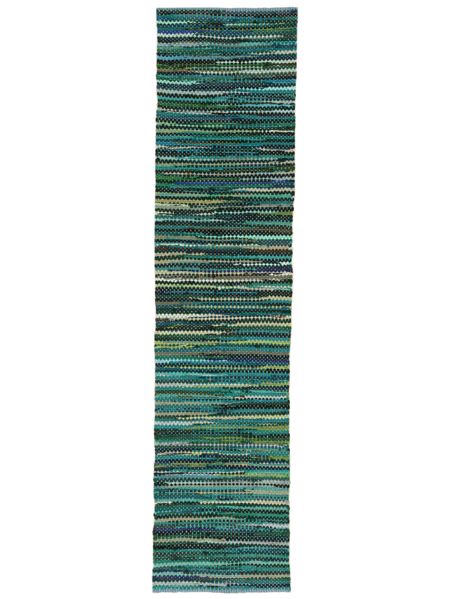 80 Türkis, - 350 - cm / Mehrfarbig Rugvista Läufer Baumwollteppich Ronja x