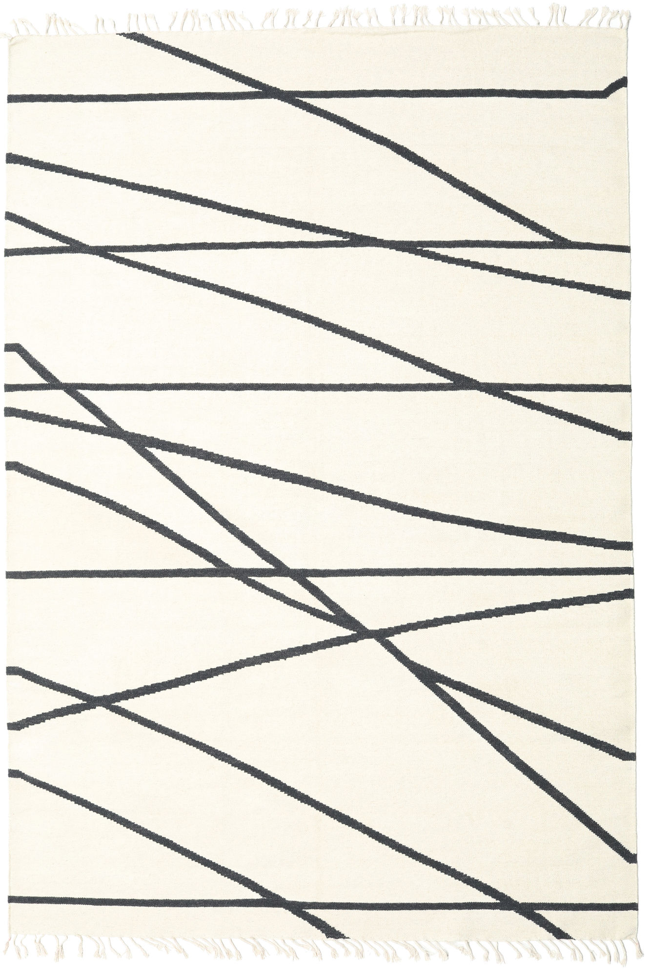 
    Cross Lines - Off white / Black - 250 x 350 cm
  