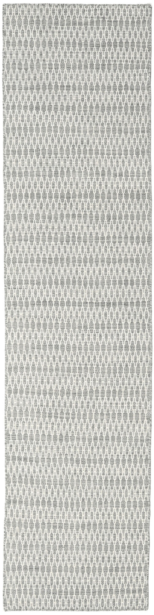 Kelim Long Stitch Teppich – Grau 80×440