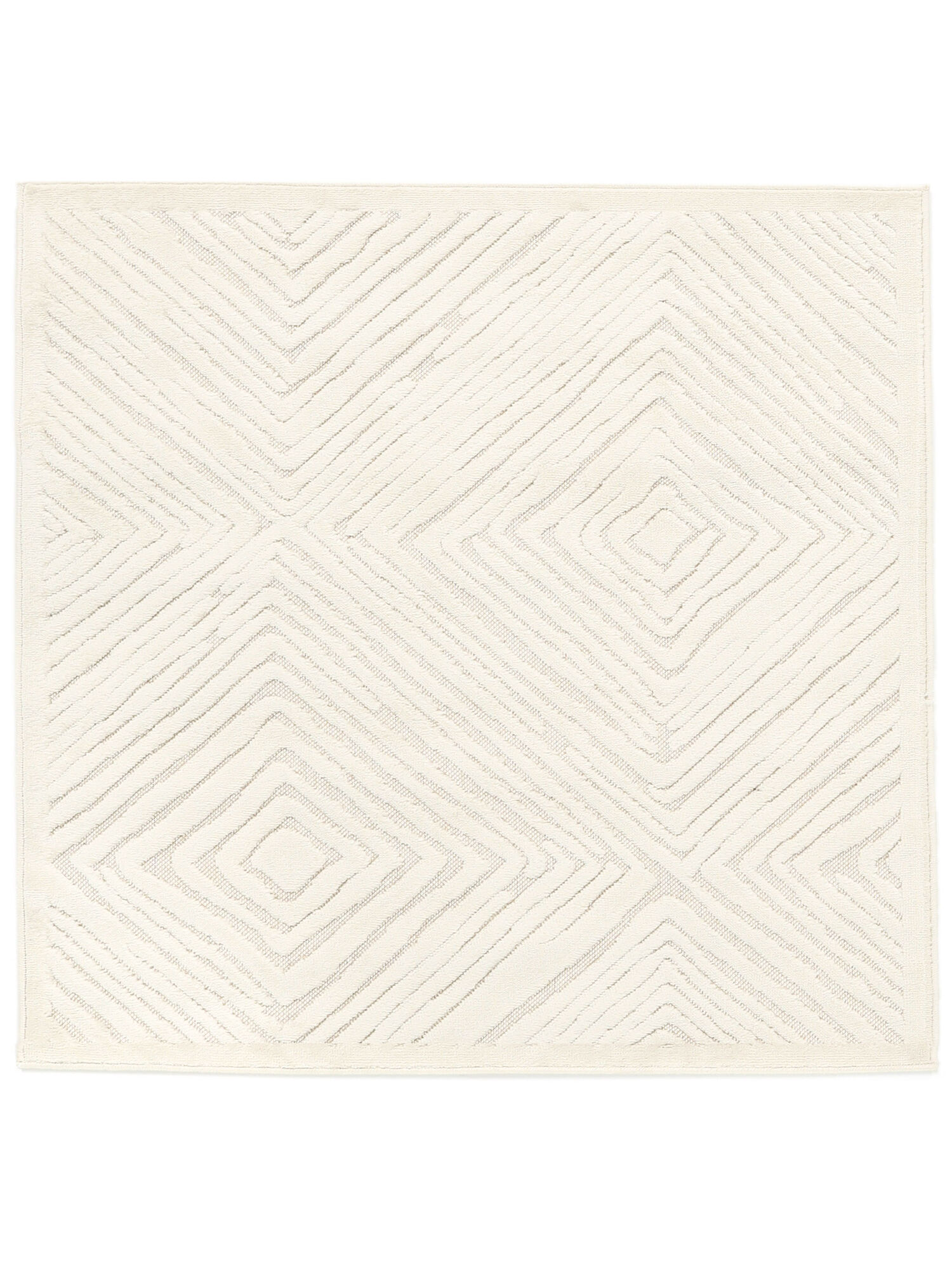 Mosaic Border - Blanco Crema 200 x 300 cm Alfombra De Seda De Bambú -  Rugvista