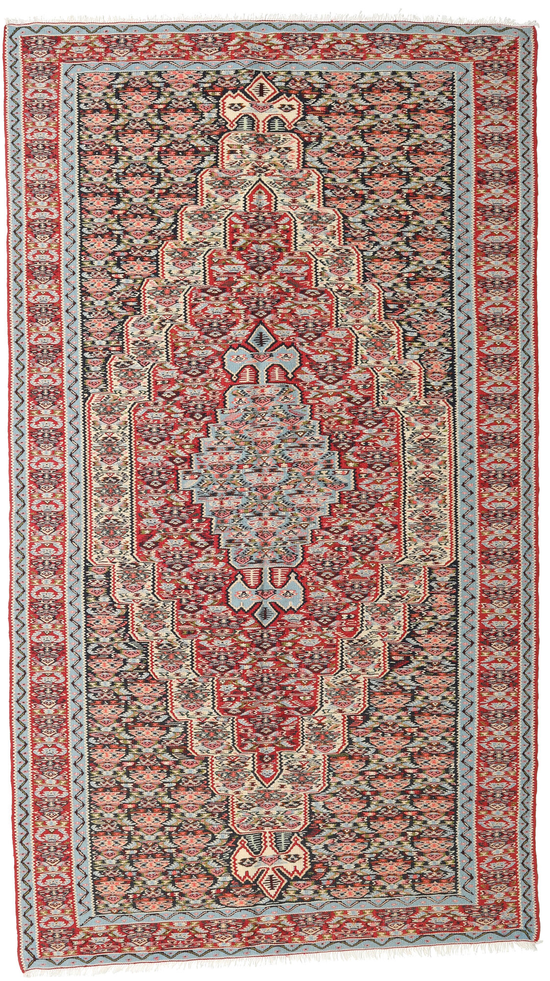 Kelim Senneh Fine Teppich 142×259