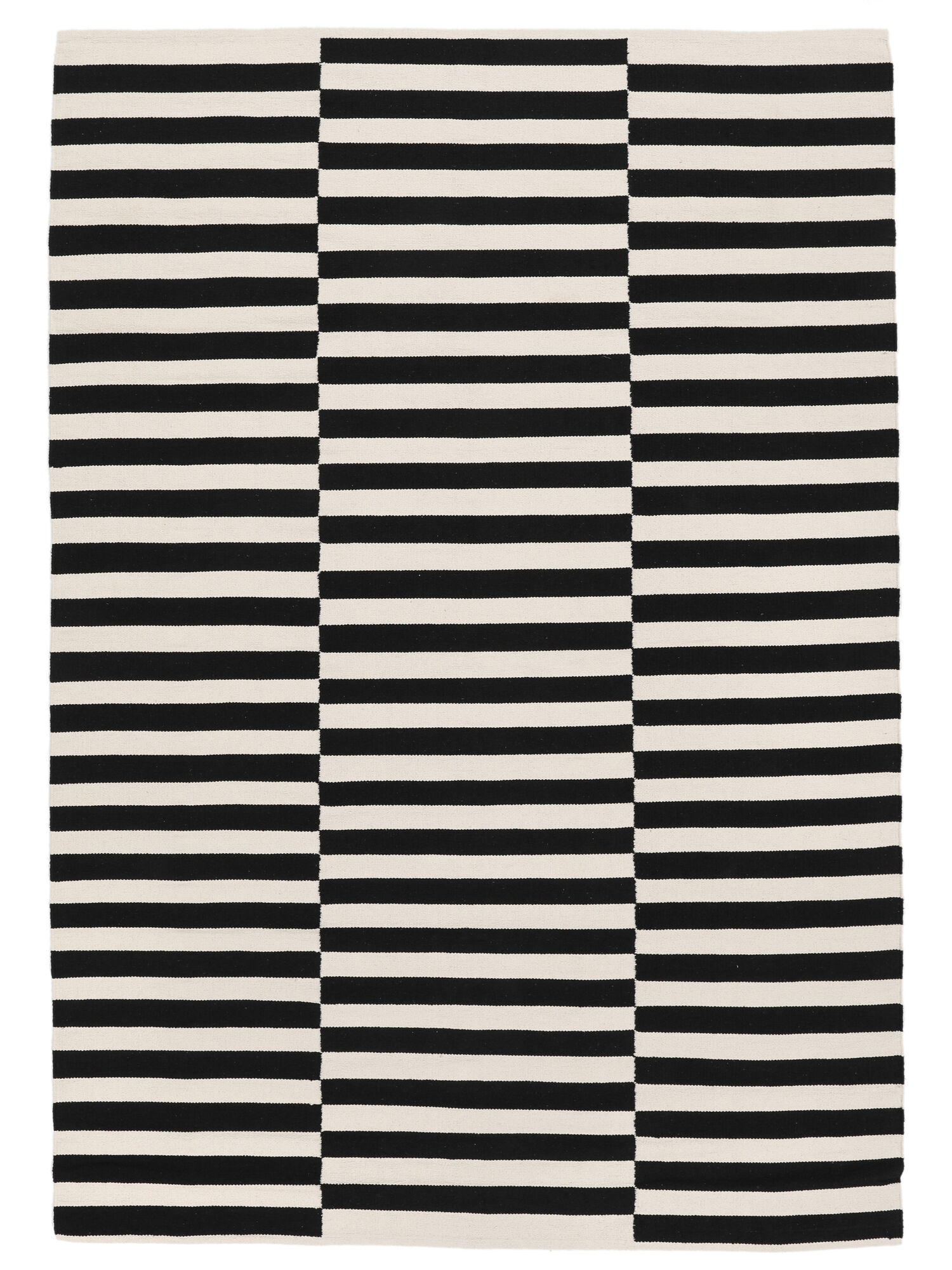 Tappeto cotone nero e bianco sporco 160 x 230 cm KHENIFRA