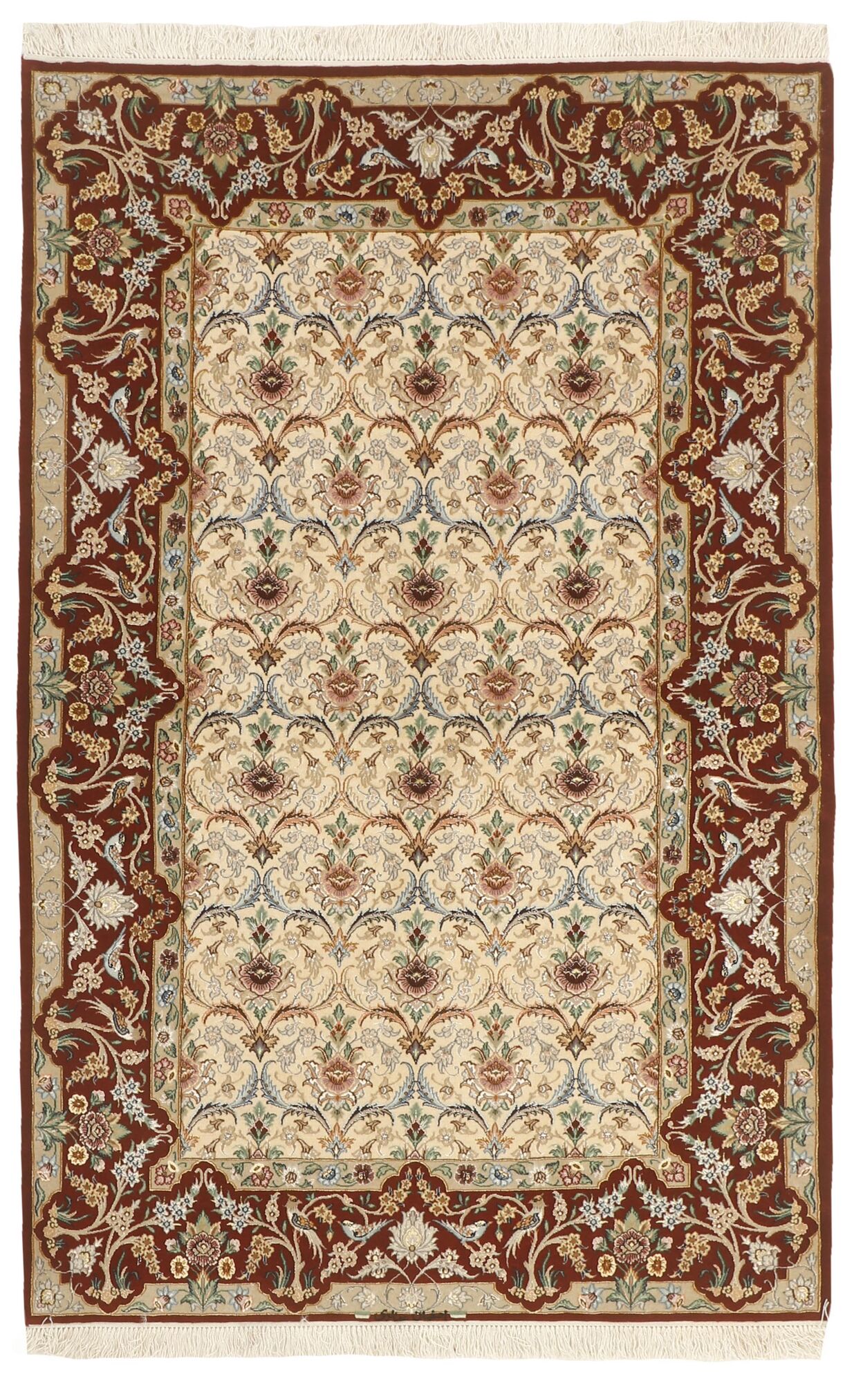 
    Isfahan silk warp - Beige - 130 x 208 cm
  