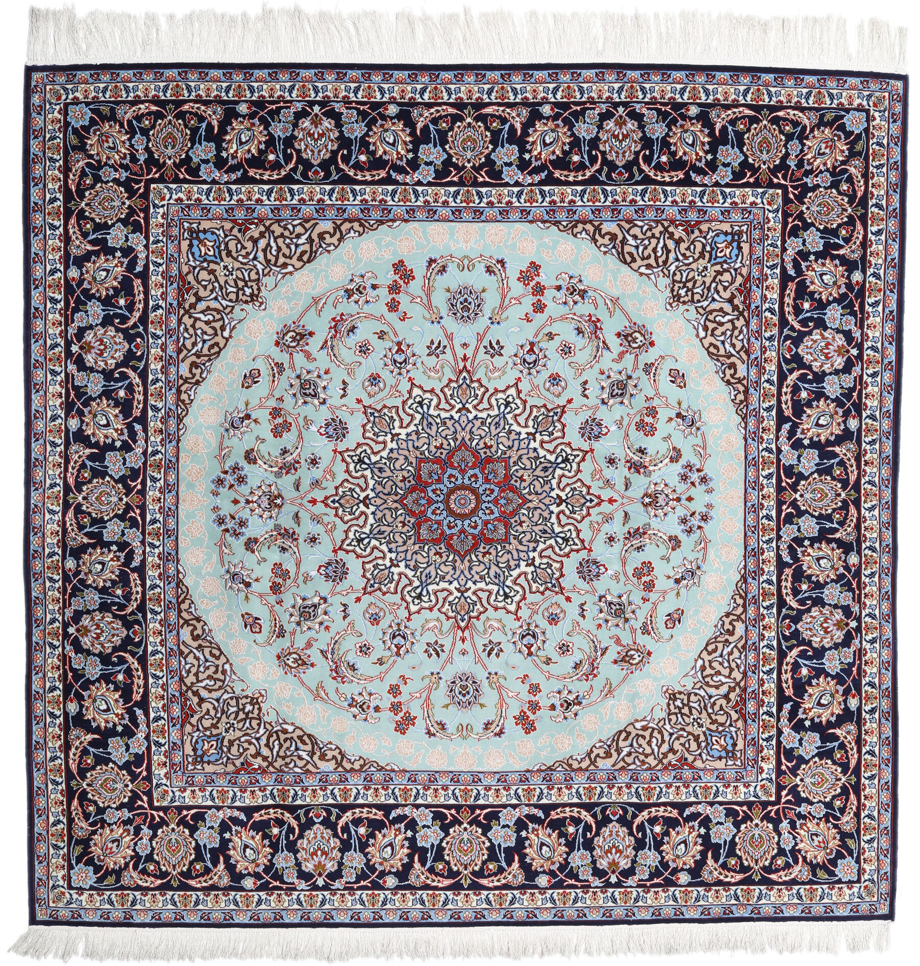 
    Isfahan silk warp - Grey - 199 x 202 cm
  