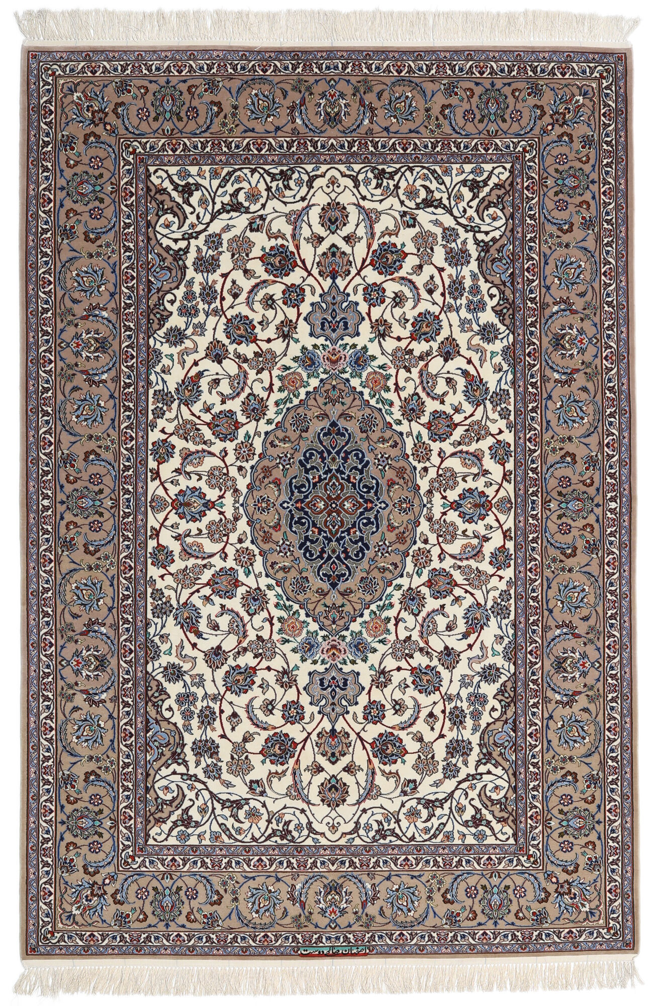 Isfahan silkesvarp signerad Sanai Dust Matta 152x225