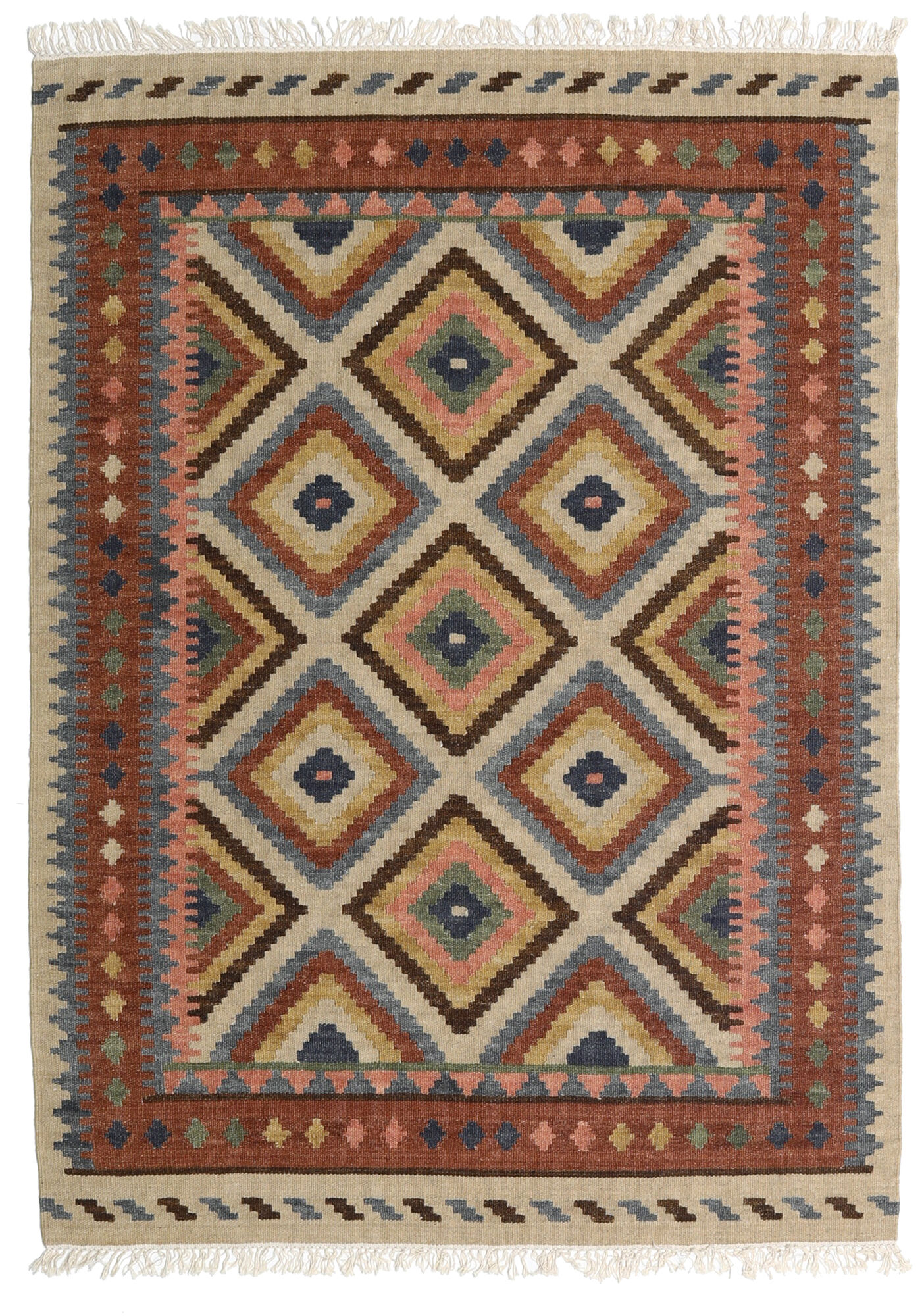 Kelim Bodrum Teppich – Mehrfarbig 140×200