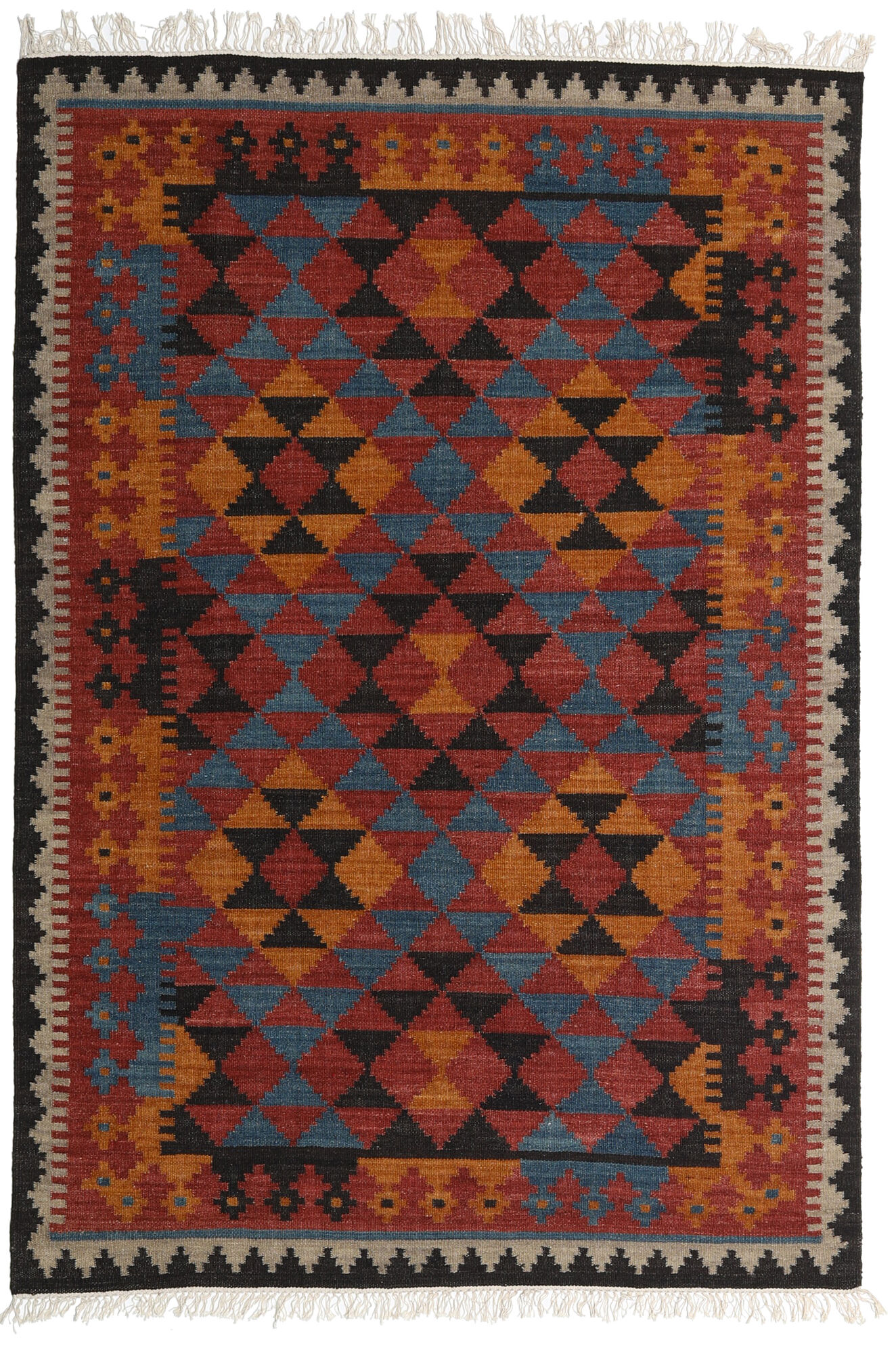 Kelim Isparta Teppich – Rost / Blau 160×230