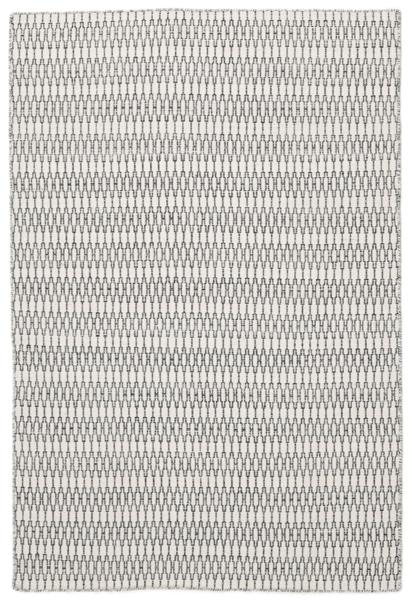 
    Kilim Long Stitch - Cream white / Black - 160 x 230 cm
  