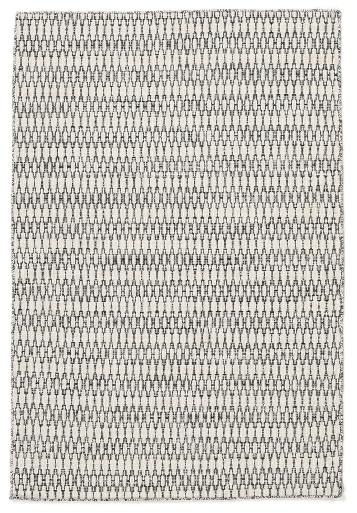 
    Kilim Long Stitch - Cream white / Black - 140 x 200 cm
  