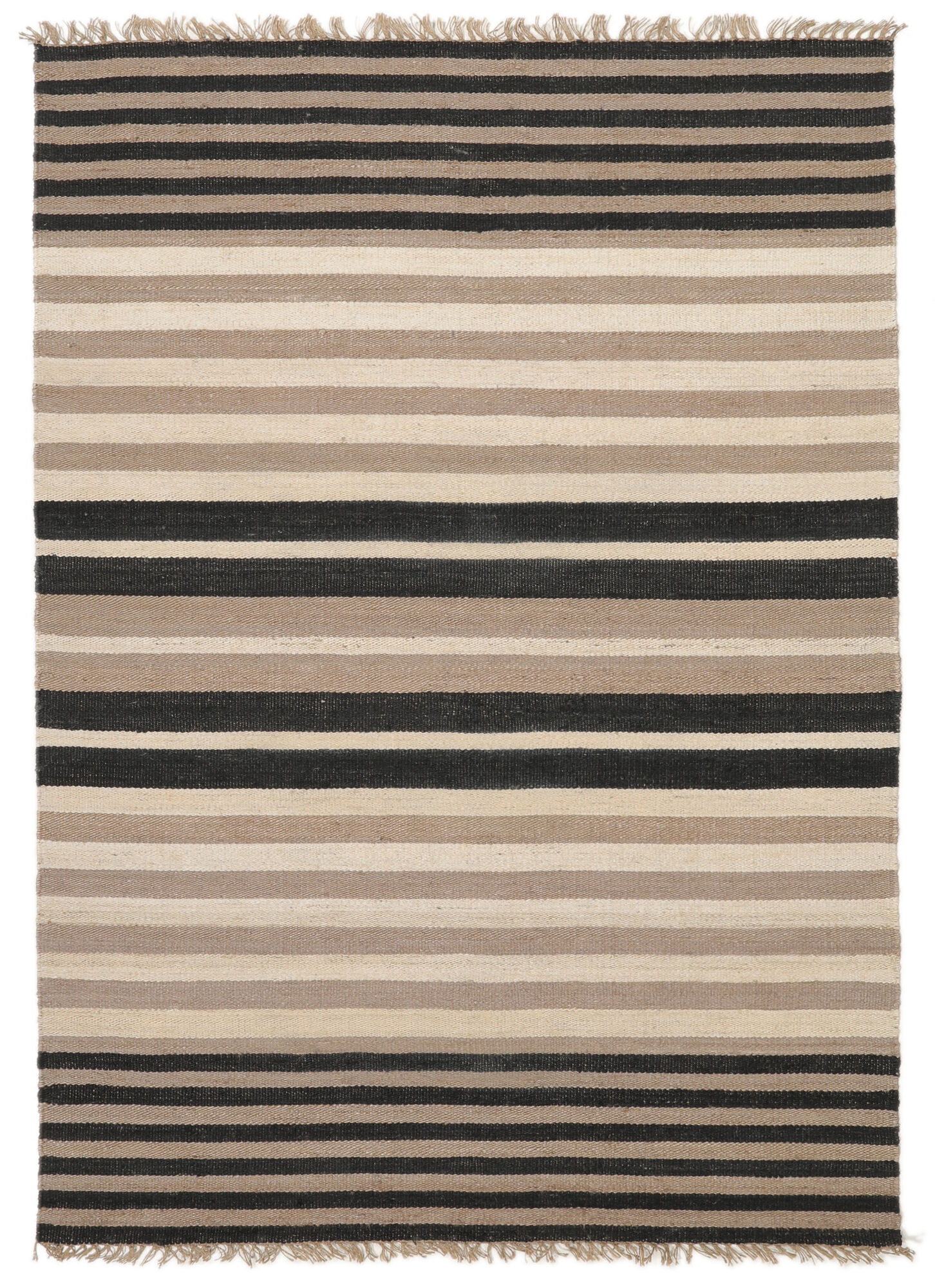 Basse Jute Matta - Beige / Svart 170x240