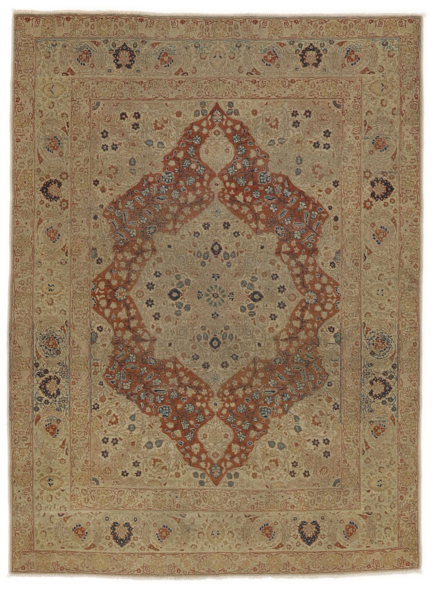 
    Antique Tabriz Haj Jalili ca. 1875 - Brown - 125 x 163 cm
  