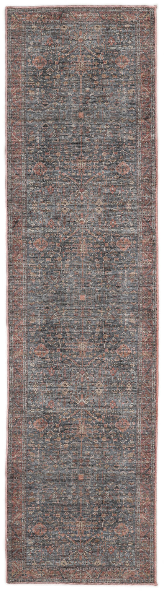 Daria Oriental Teppich – Dunkelblau / Braun 80×300
