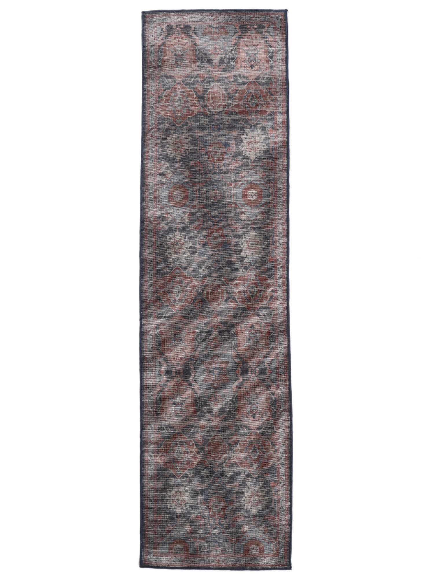 Shirin Oriental Teppich – Dunkelblau / Burgunderrot 80×300