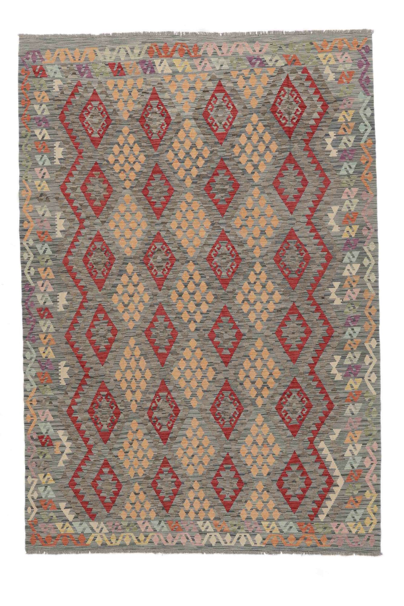 
    Kilim Afghan Old style - Brown - 202 x 294 cm
  