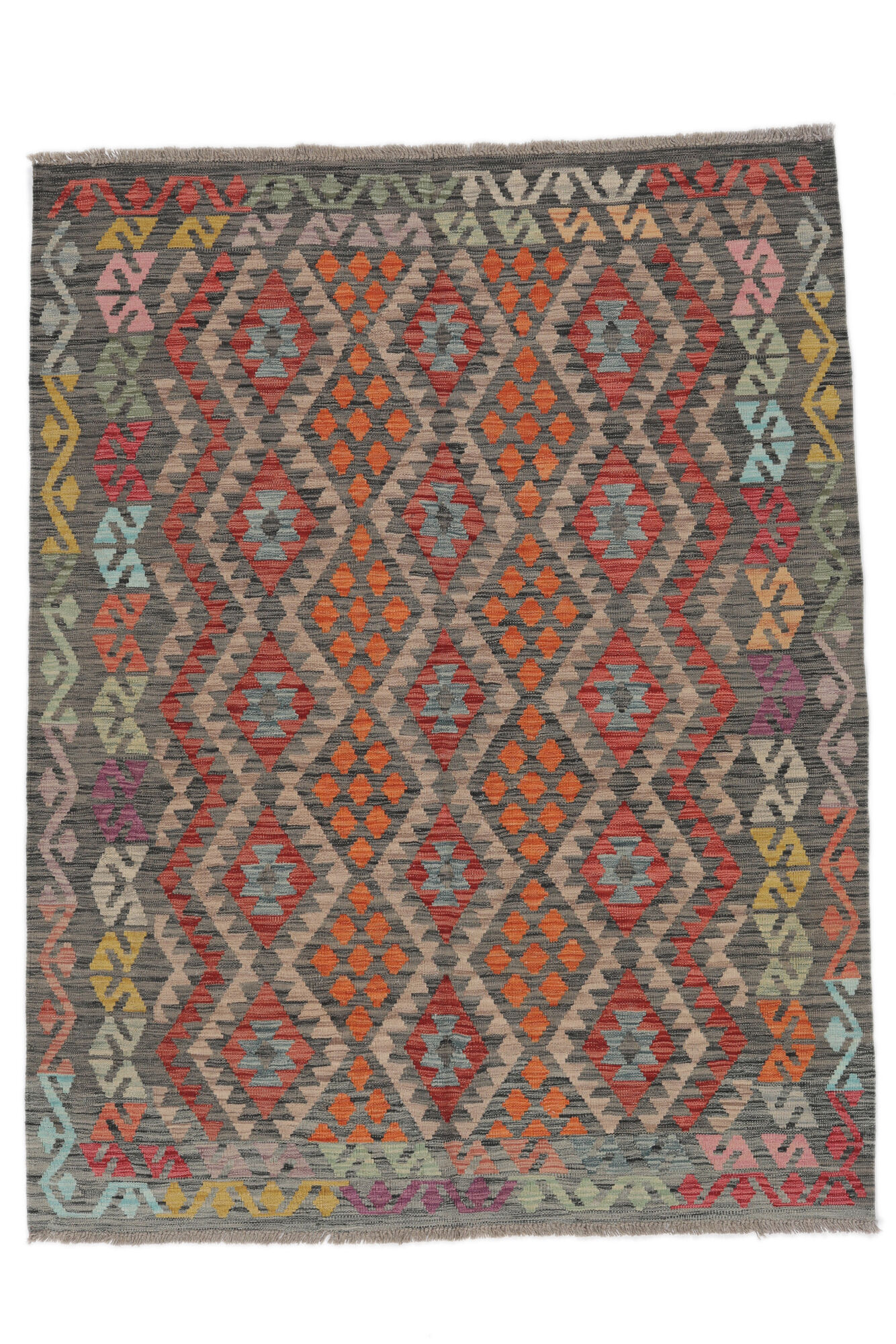 
    Kilim Afghan Old style - Brown - 156 x 198 cm
  