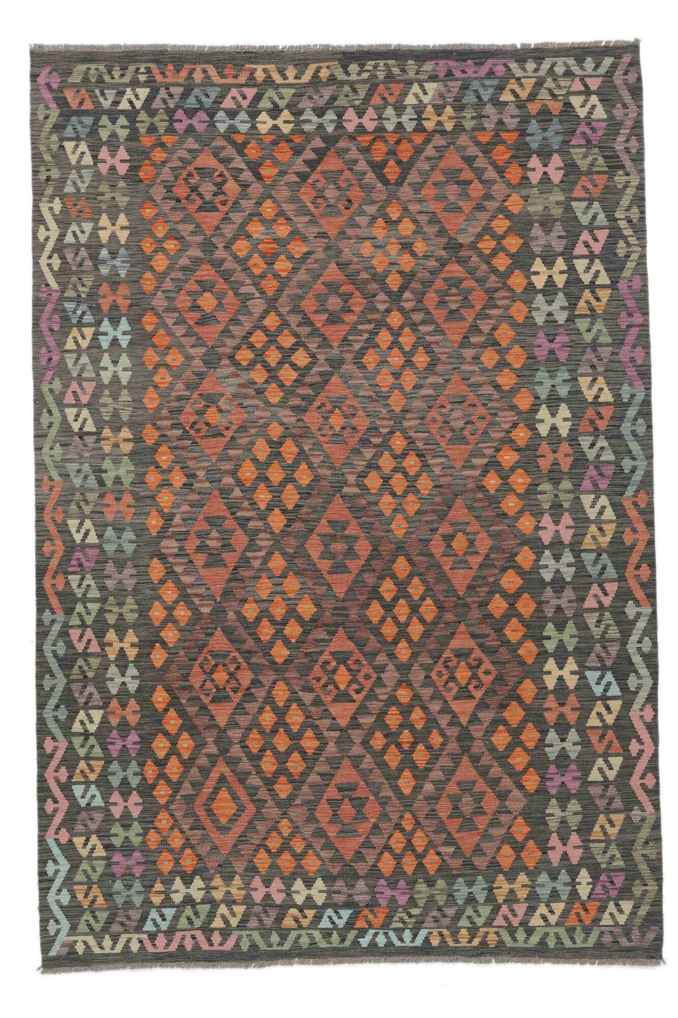 
    Kilim Afghan Old style - Black - 202 x 297 cm
  