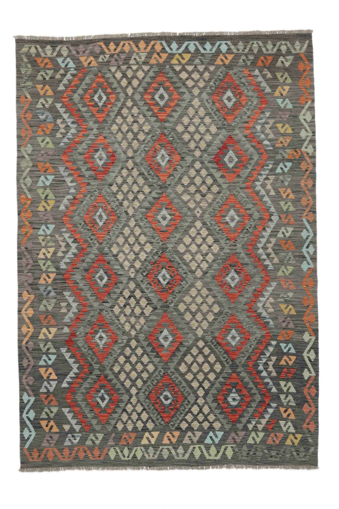 
    Kilim Afghan Old style - Black - 204 x 294 cm
  