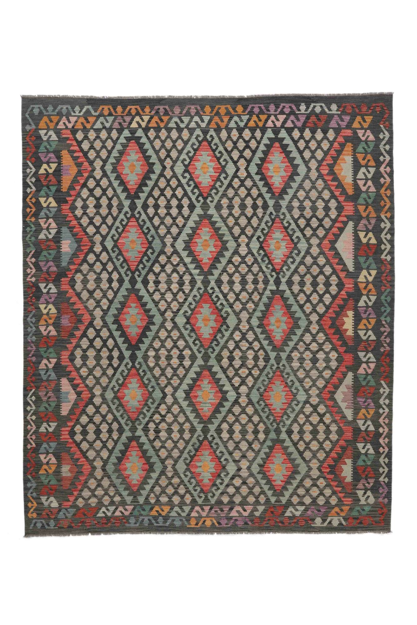 
    Kilim Afghan Old style - Black - 251 x 293 cm
  
