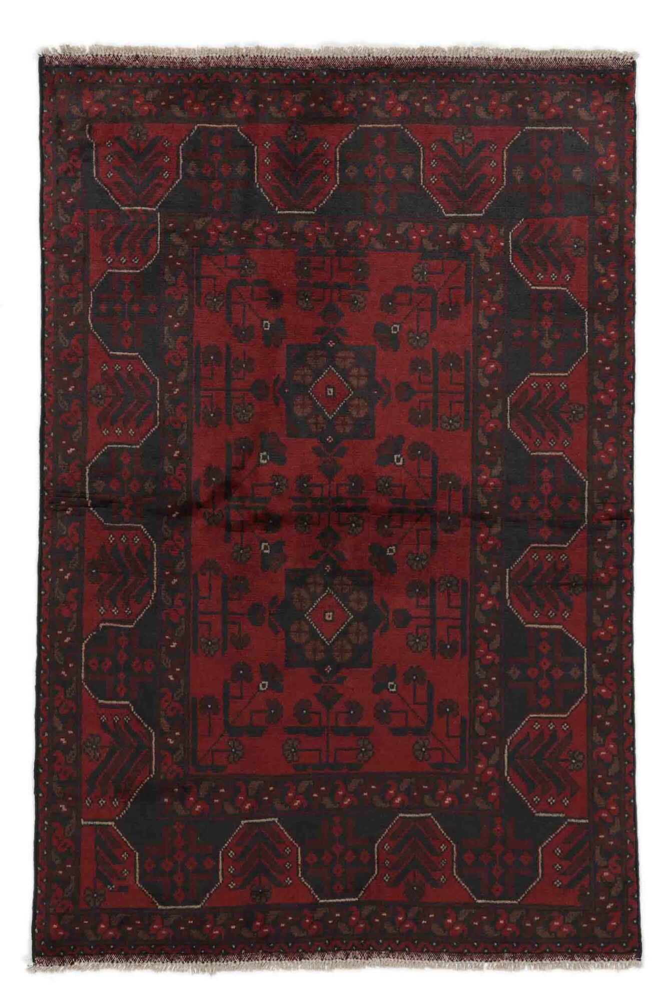 Preisvergleich für Afghan Khal Mohammadi Teppich 100x148, Mehrfarbig