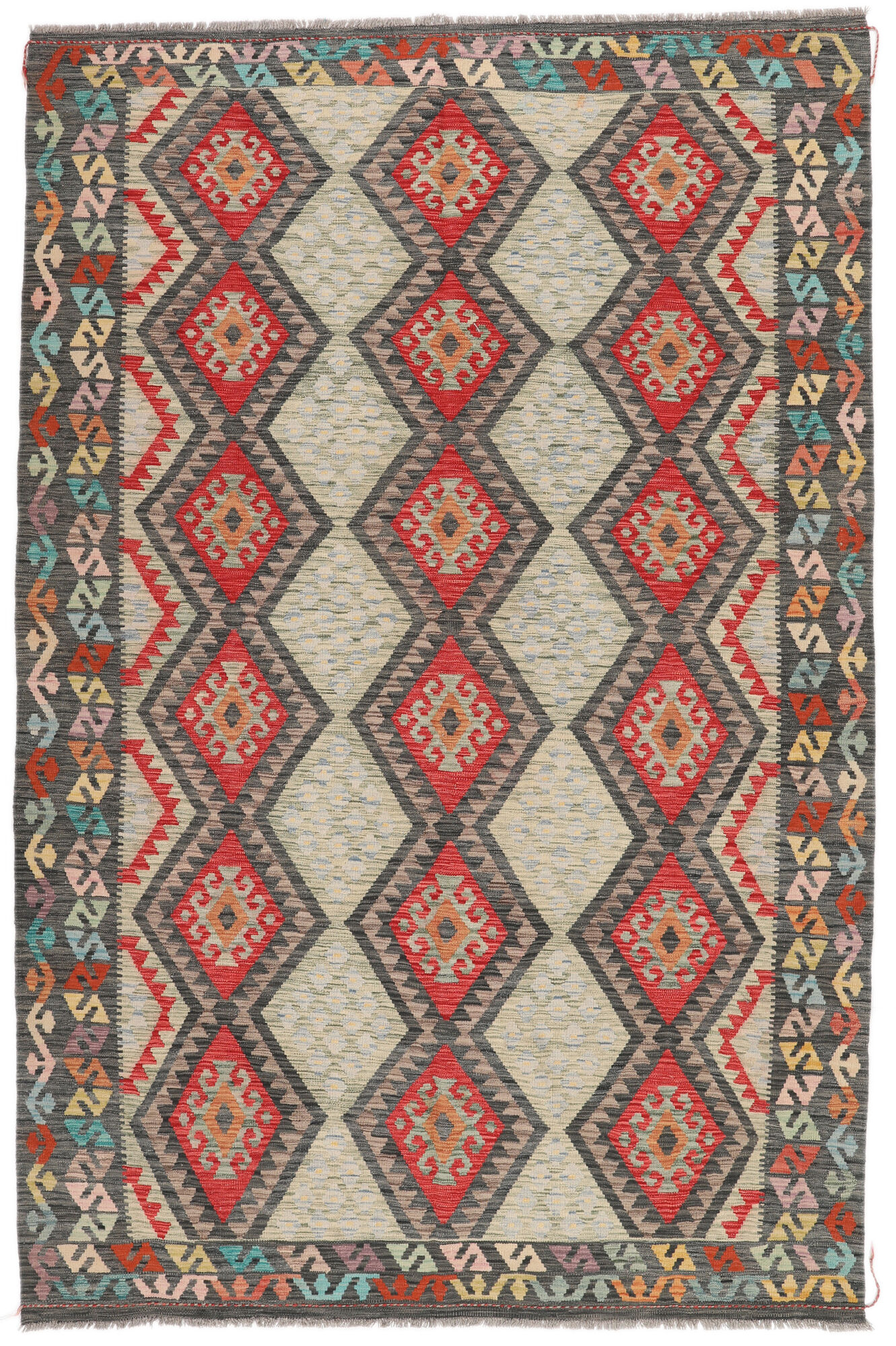 Kelim Afghan Old Stil Teppich 200×306