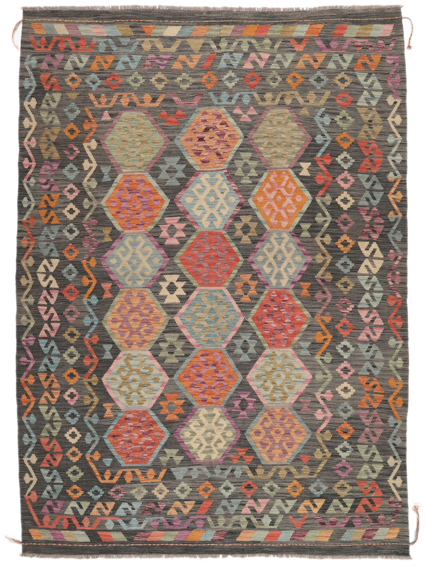 
    Kilim Afghan Old style - Brown - 204 x 285 cm
  