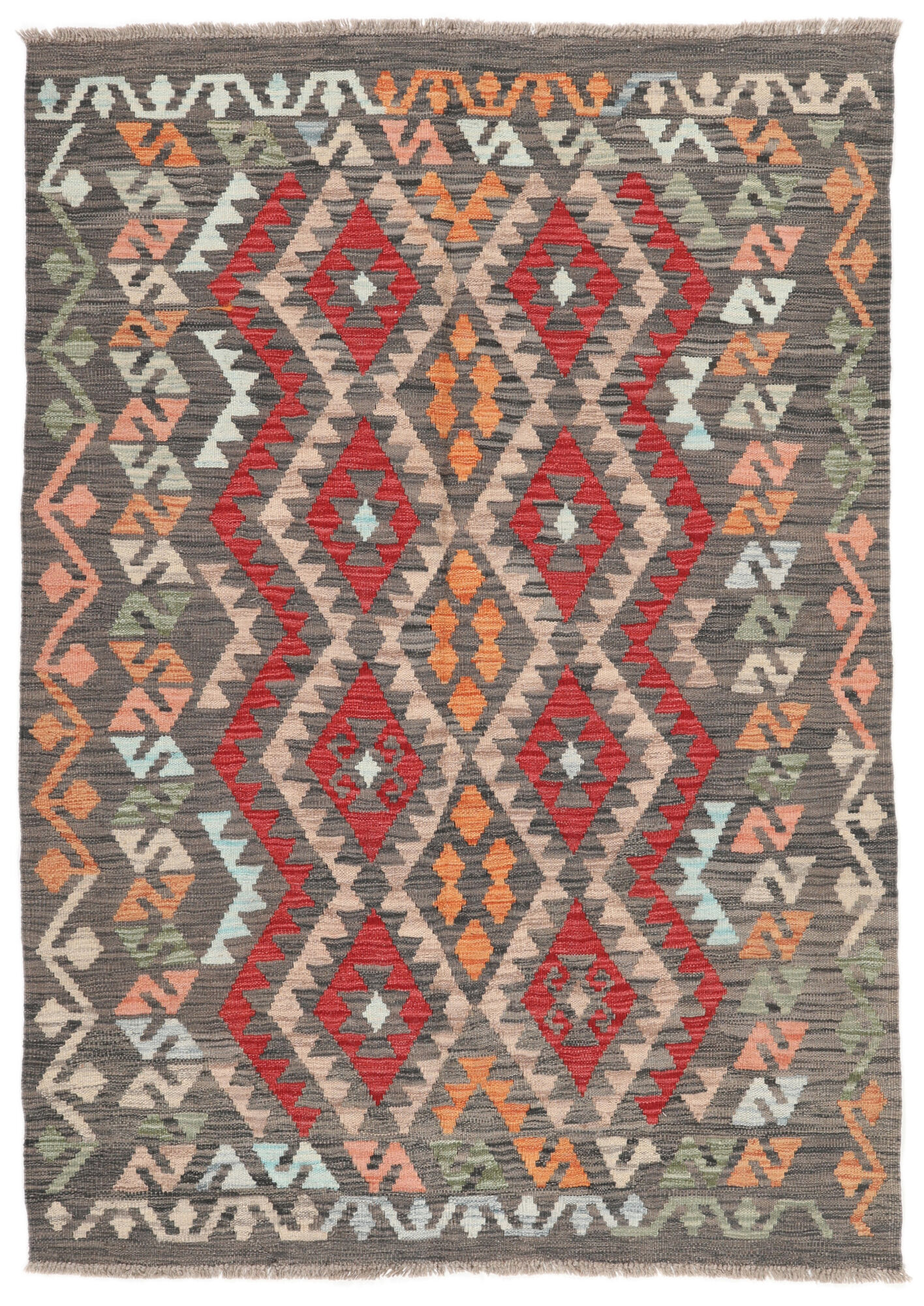 
    Kilim Afghan Old style - Brown - 124 x 176 cm
  
