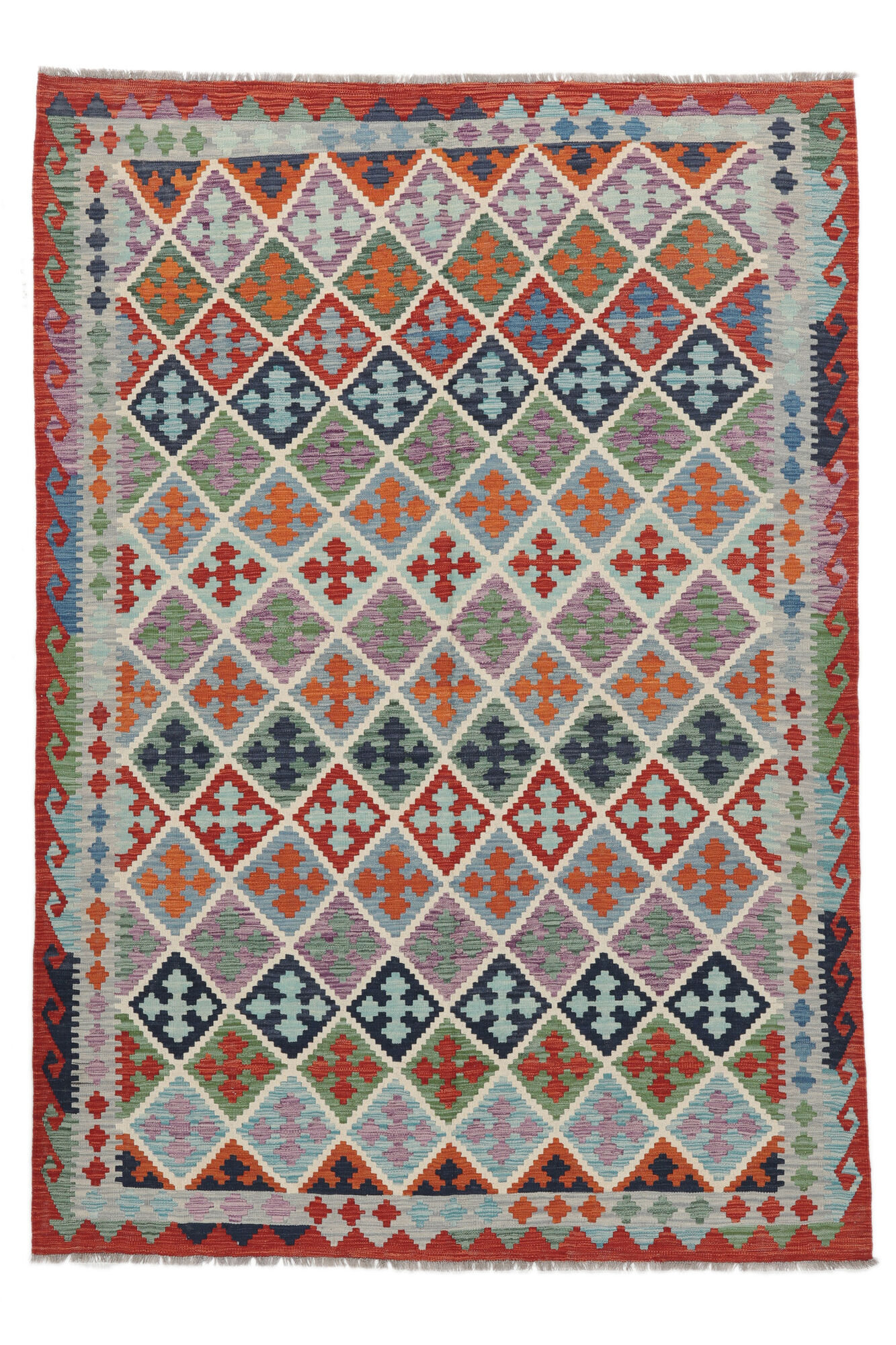 
    Kilim Afghan Old style - Dark red - 206 x 294 cm
  