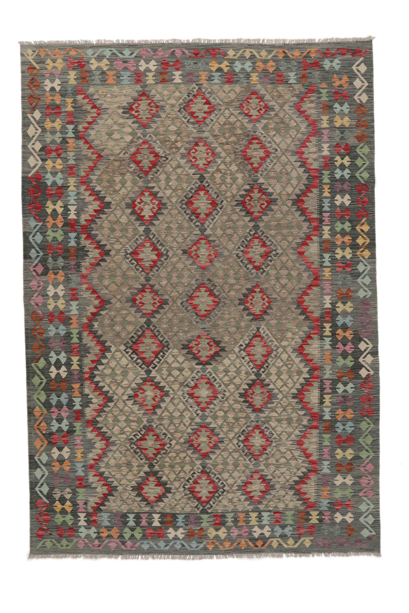 Kelim Afghan Old Stil Teppich 201×291