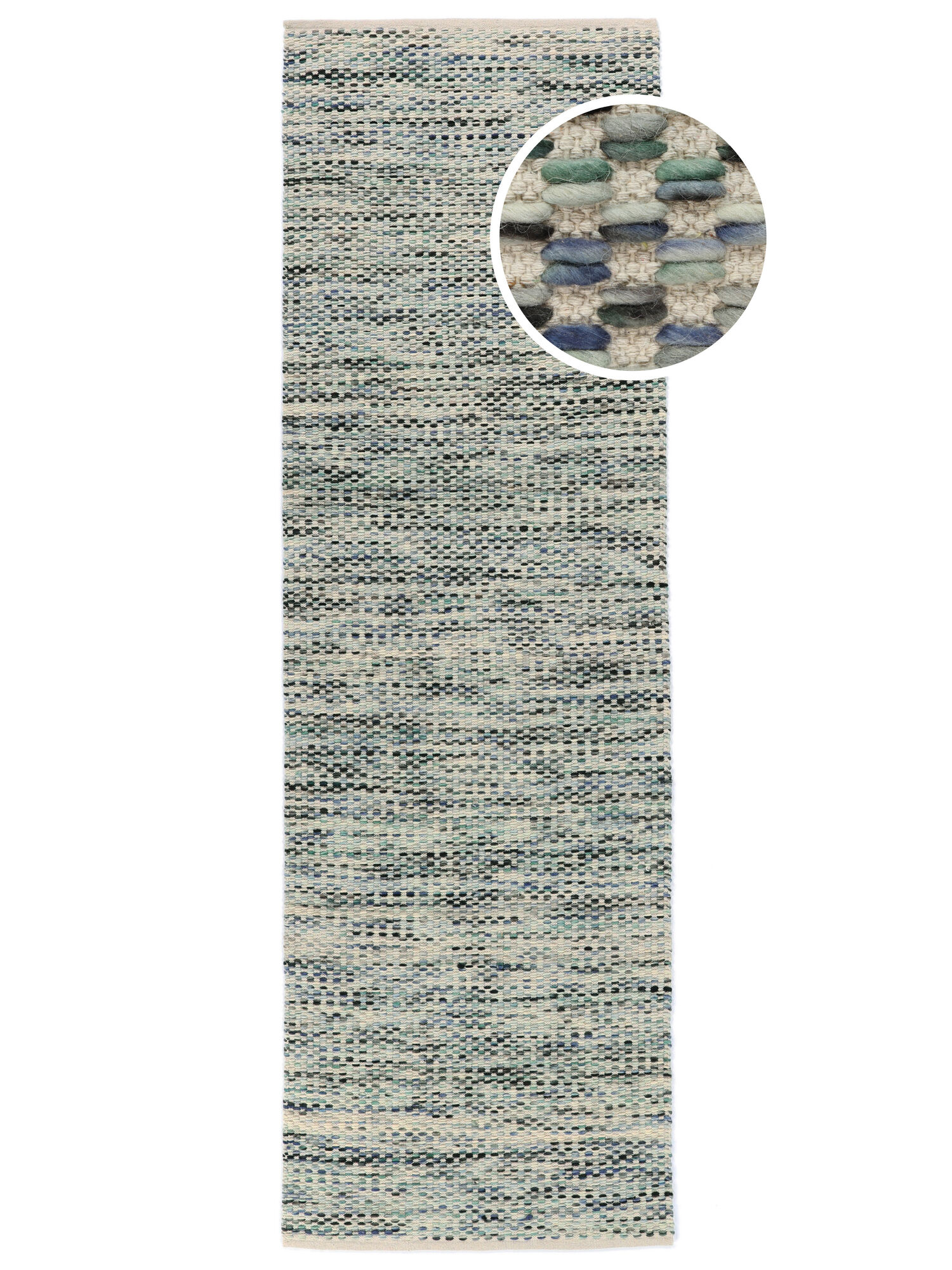Pebbles Matta - Grå / Blå 100x300
