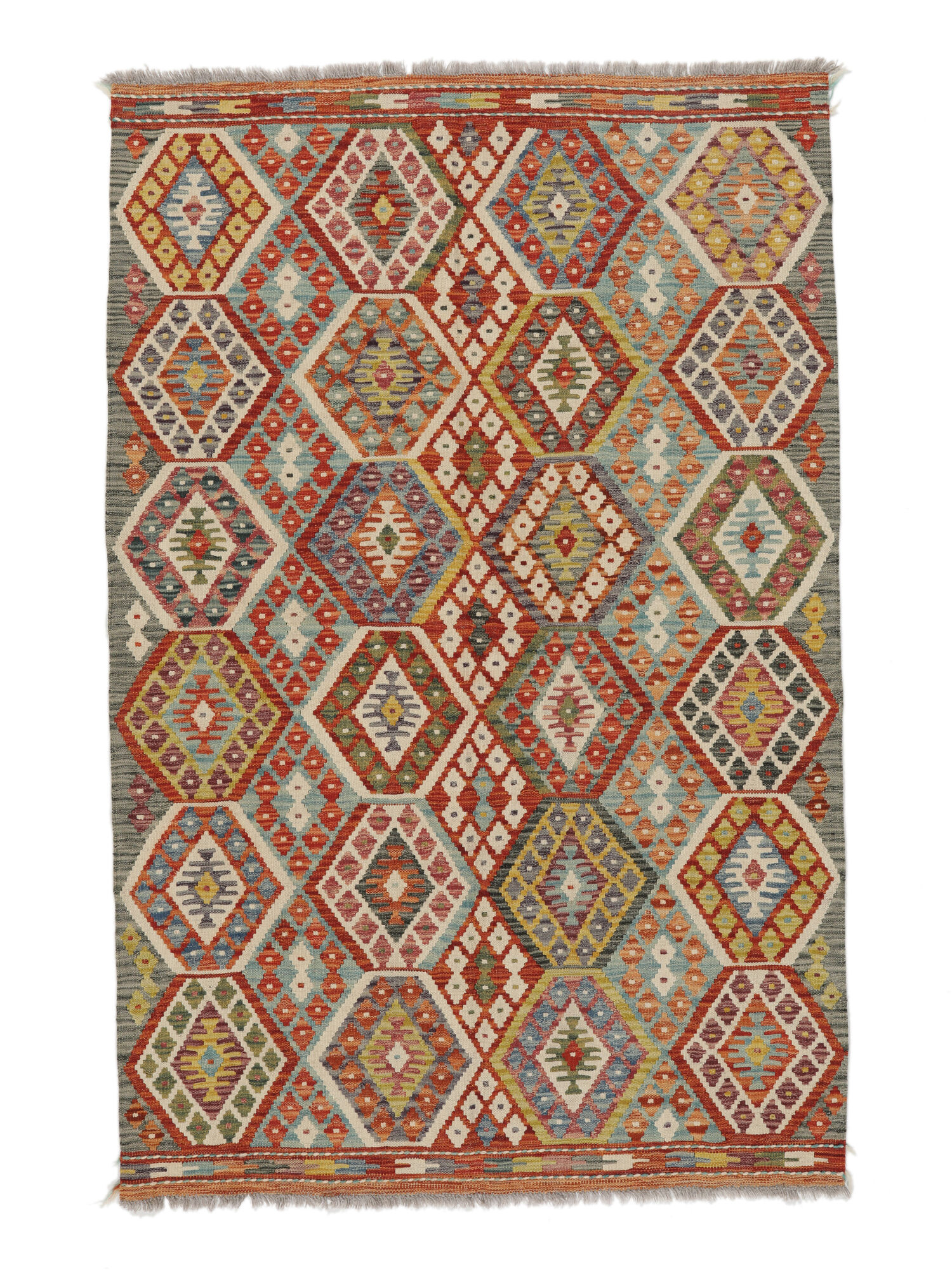 
    Kilim Afghan Old style - Brown - 124 x 190 cm
  