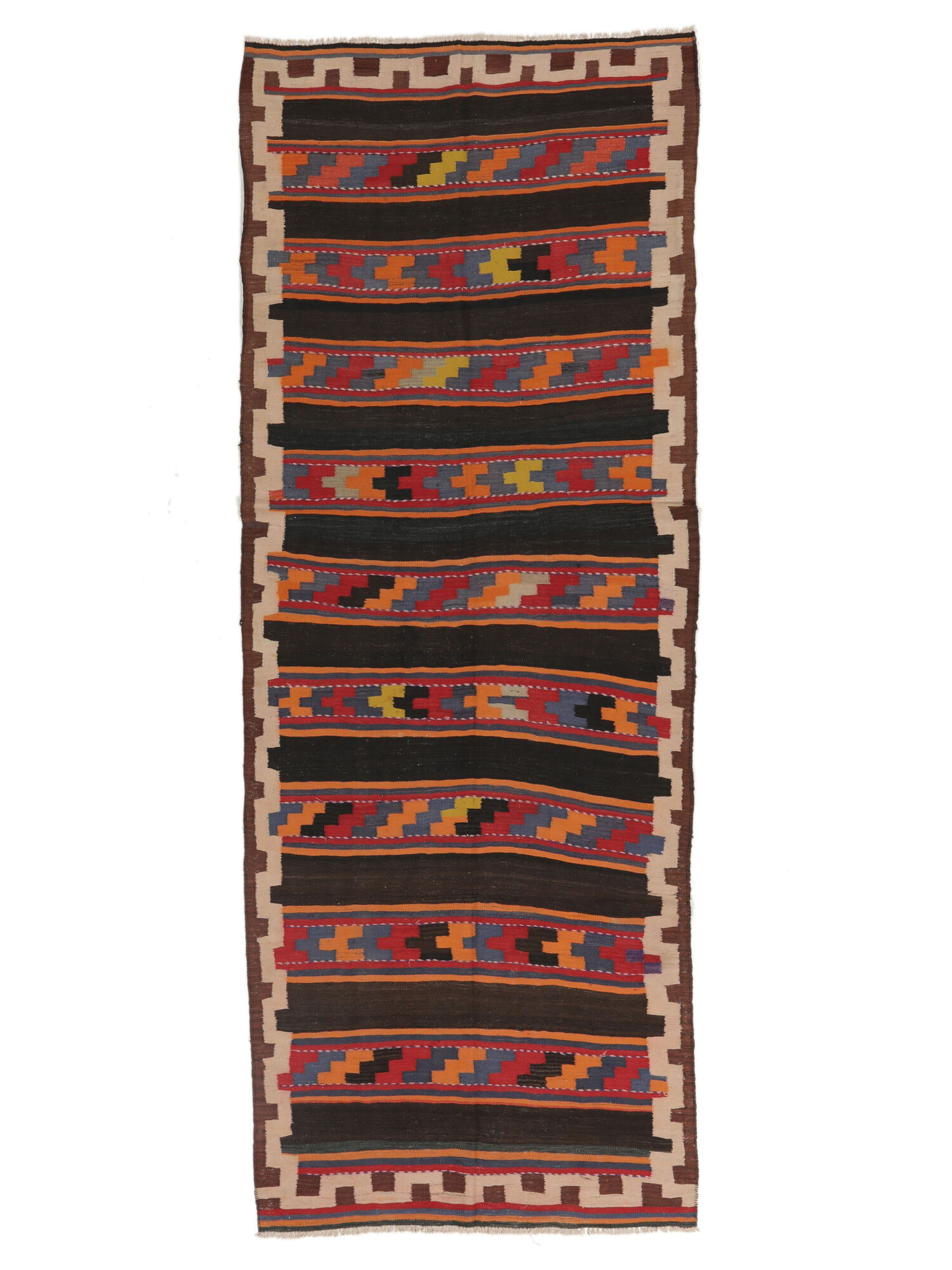 Afghan Vintage Kelim Teppich 134×352