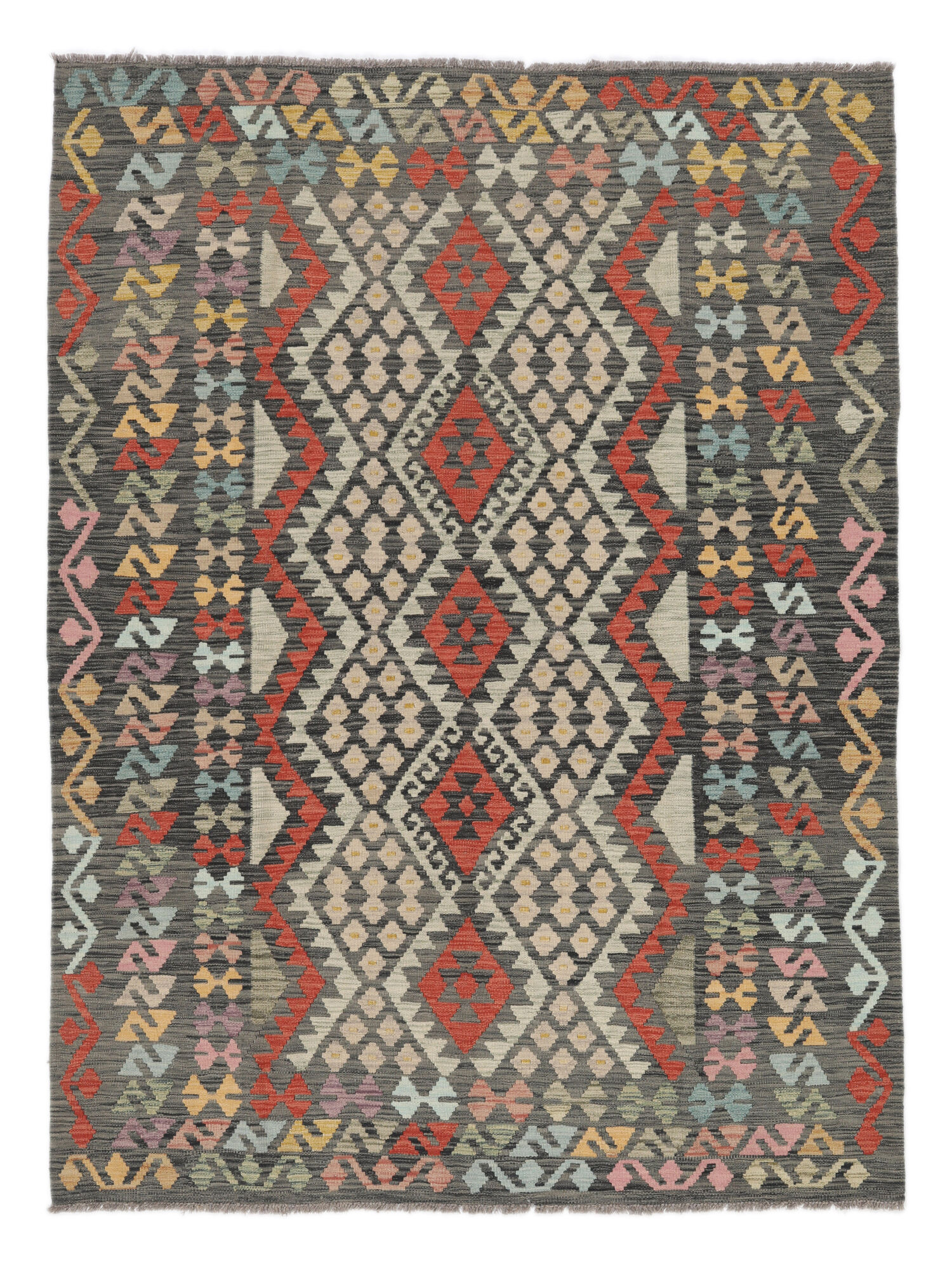 
    Kilim Afghan Old style - Brown - 190 x 249 cm
  