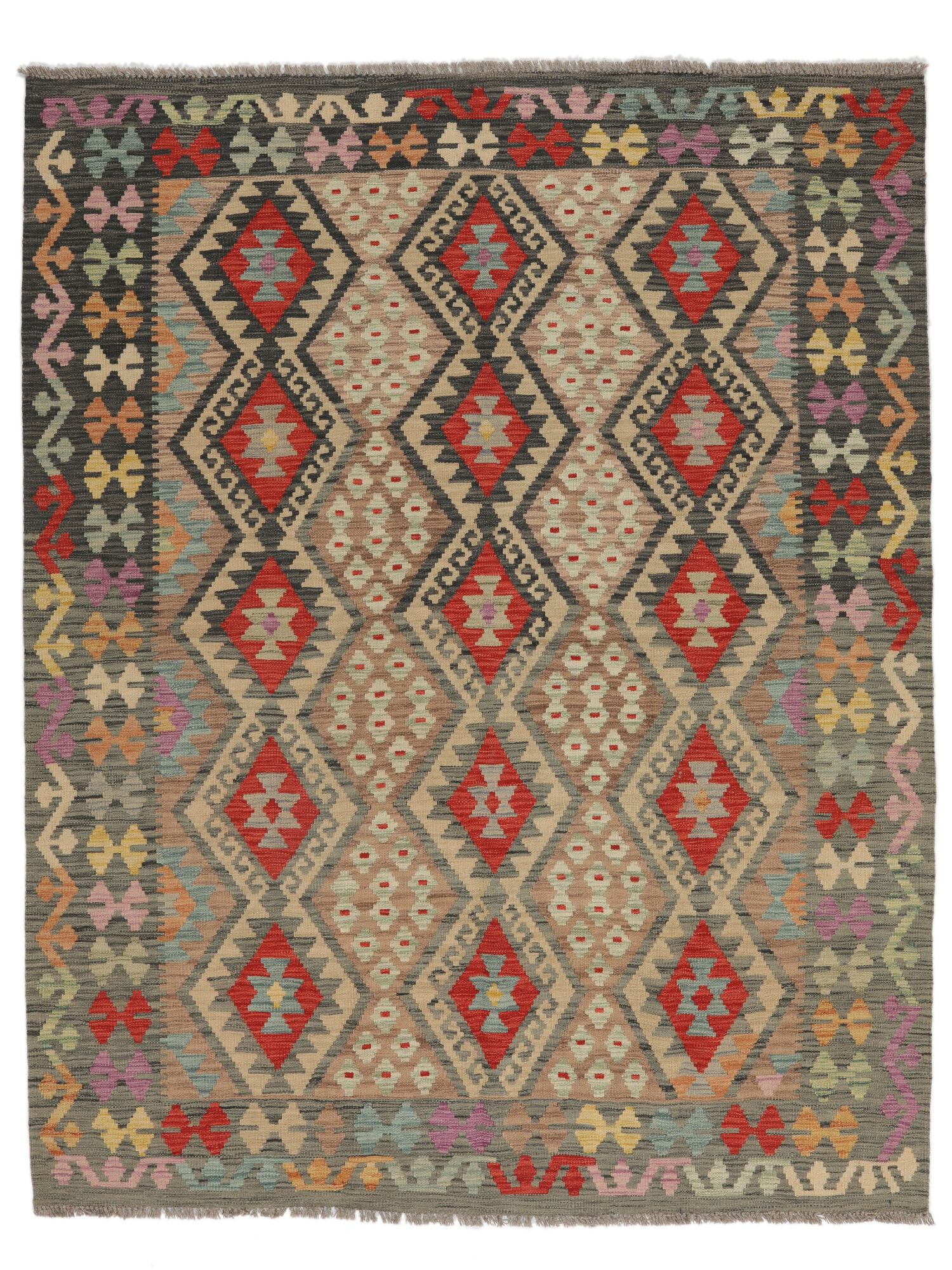 
    Kilim Afghan Old style - Brown - 158 x 201 cm
  