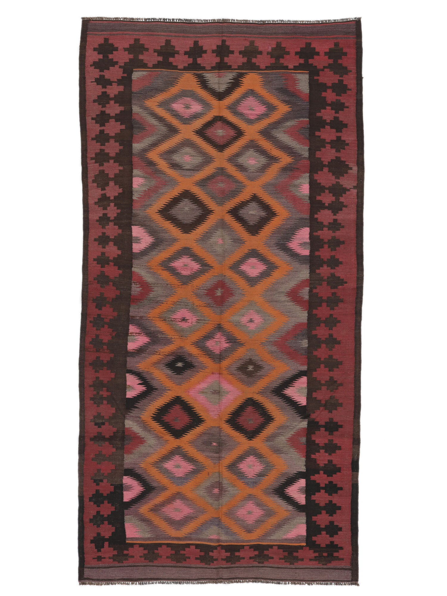 
    Afghan Vintage Kilim - Dark red - 160 x 322 cm
  