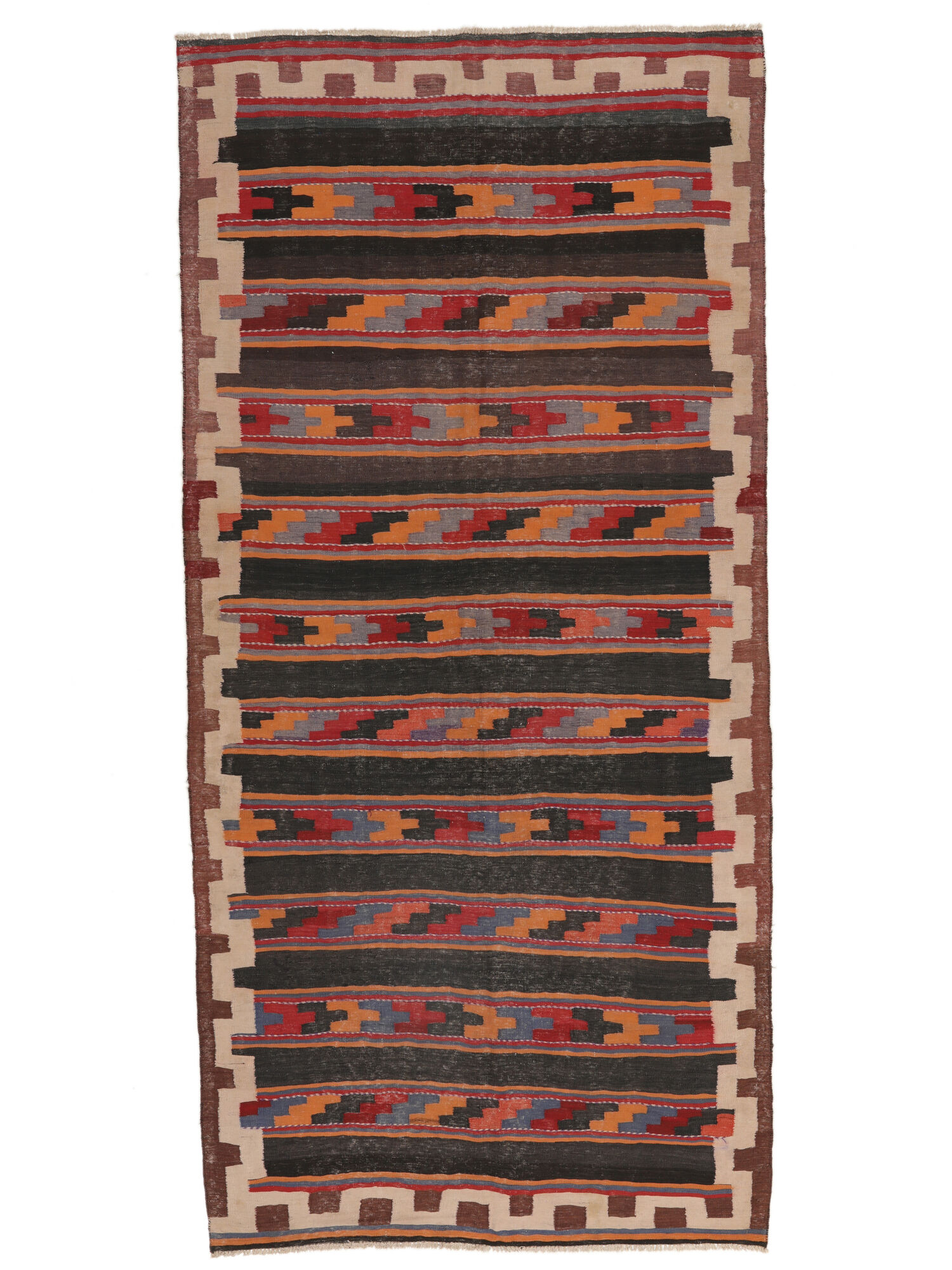 
    Afghan Vintage Kilim - Dark red - 165 x 343 cm
  