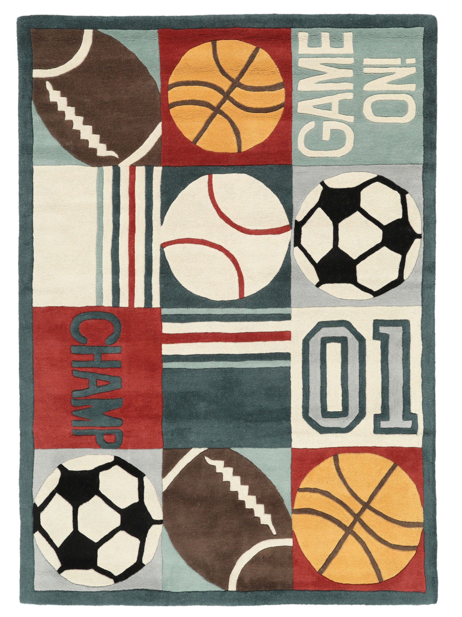 Game On Matta - Flerfärgad / Ljusblå 100x160