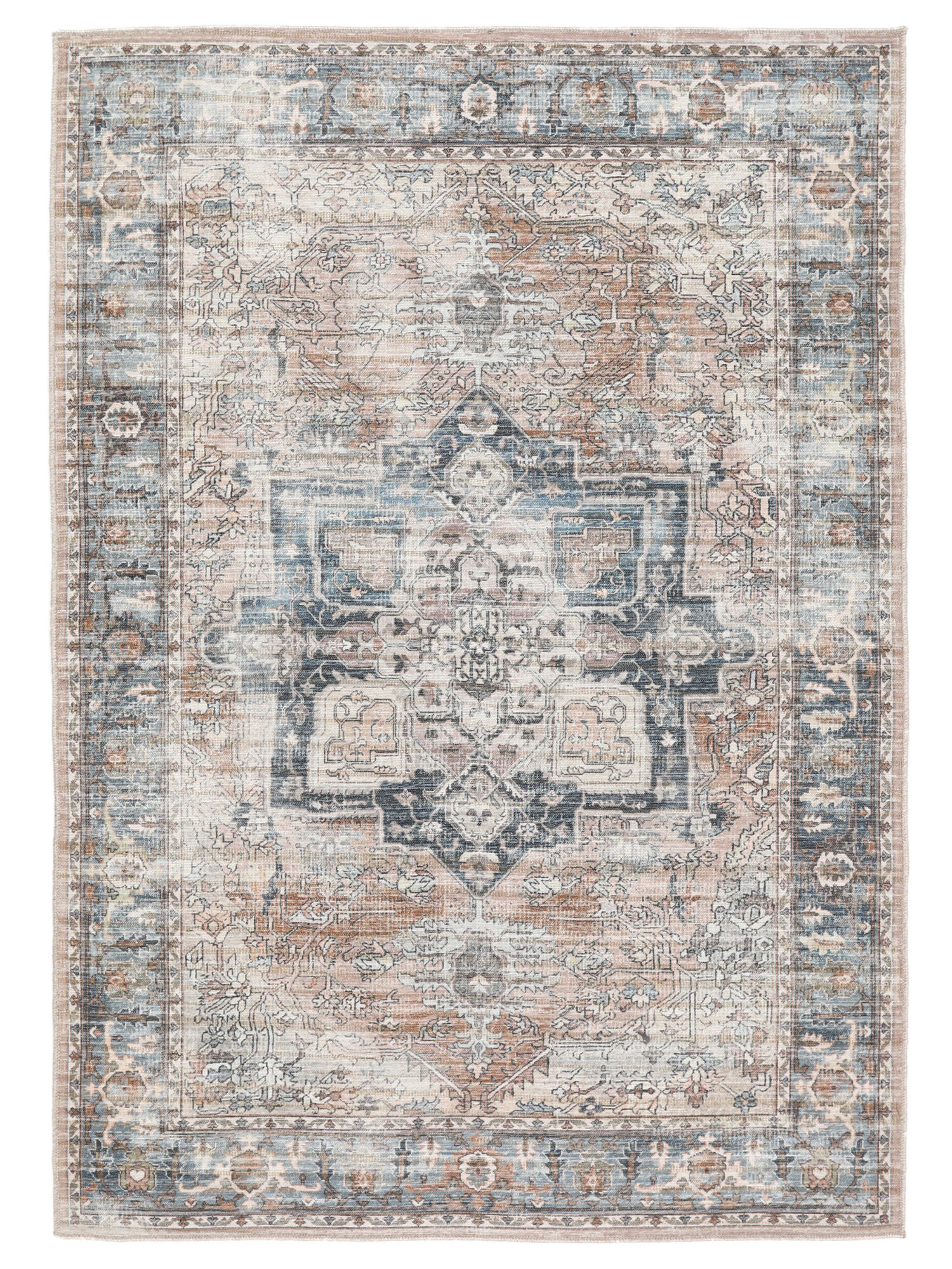 Dhabi Oriental Teppich – Terrakotta / Blau 200×300