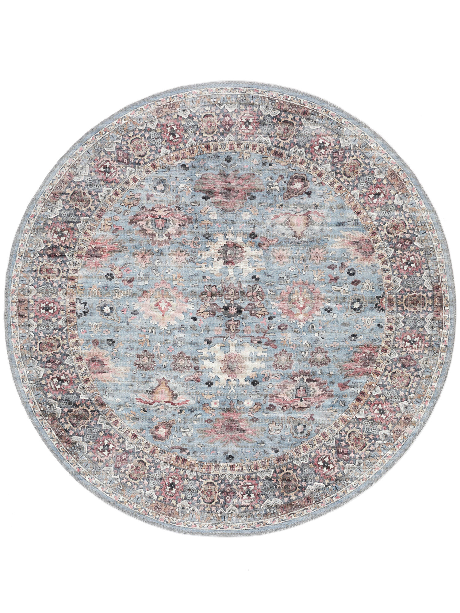 Shabibi Oriental Teppich – Hellblau Ø 160
