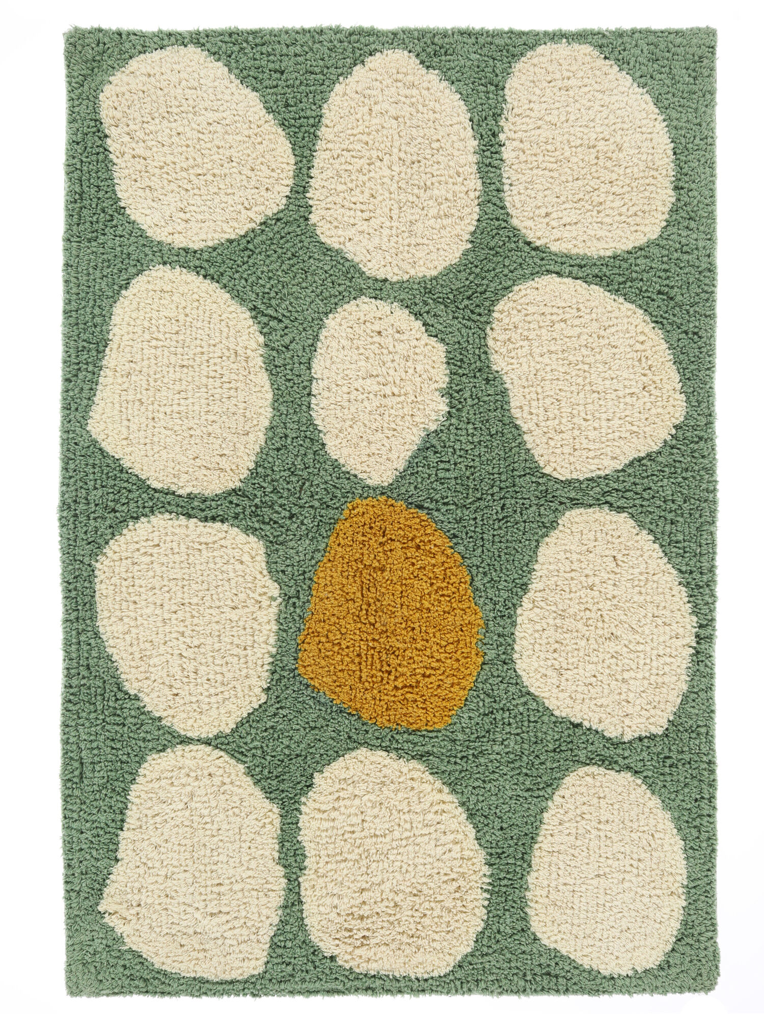 Thalassa Badrumsmatta - Grön / Naturvit 60x90